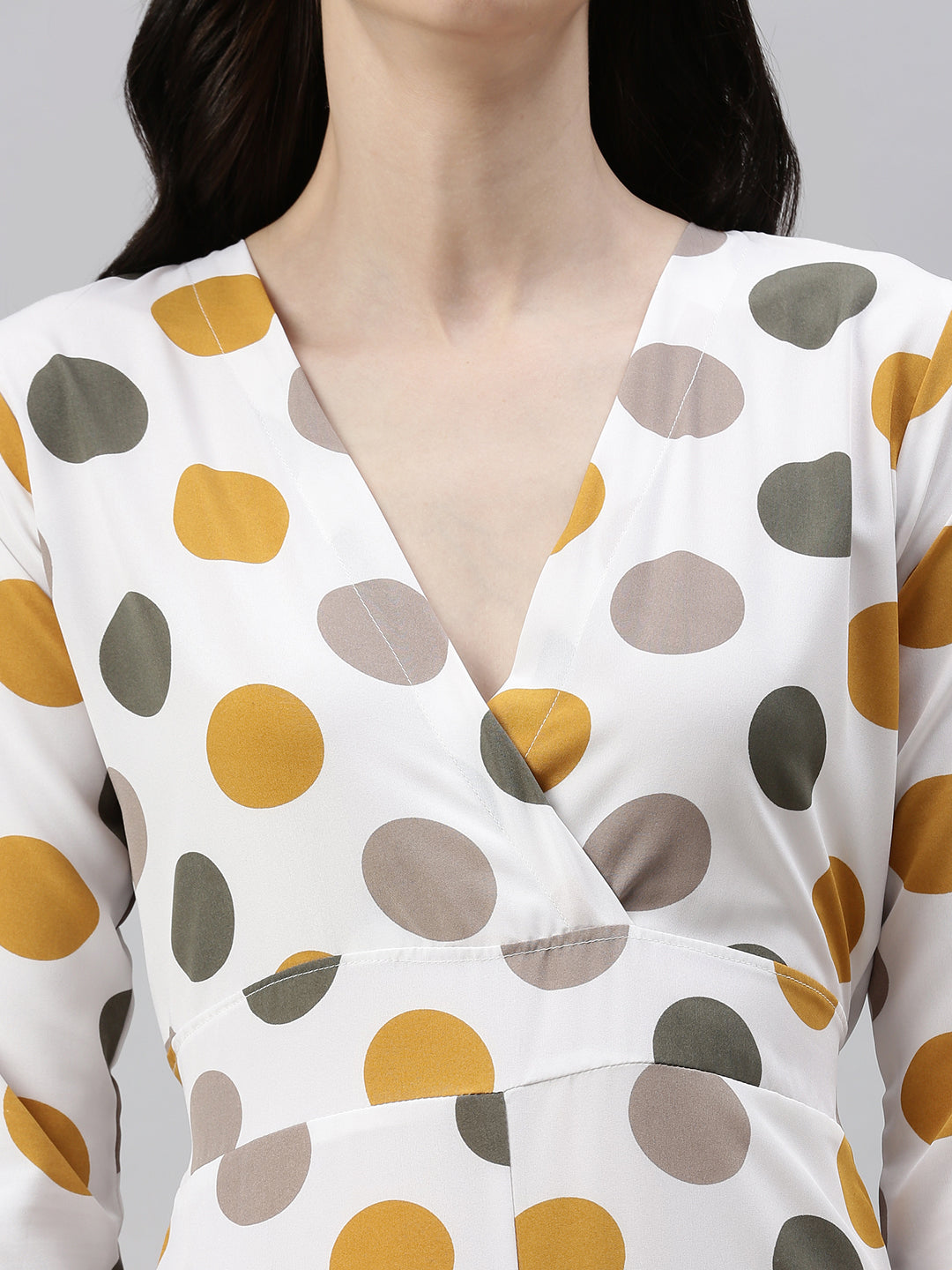 Women's Off White Printed Basic Jumpsuit