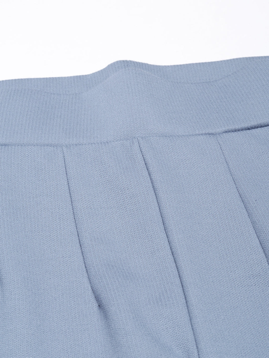 Women's Blue Comfort Straight Fit Cotton Regular Trouser