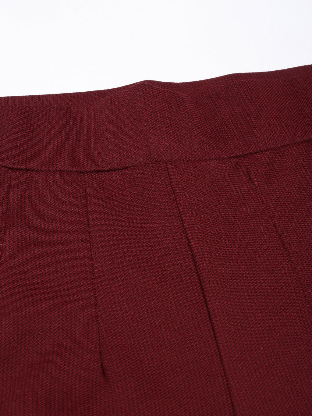 Women's Maroon Comfort Cotton Straight Fit Regular Trouser