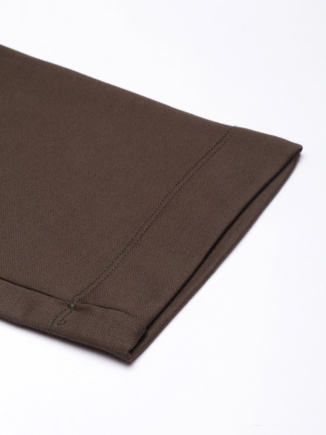 Women's Olive Cotton Comfort Straight Fit Regular Trousers