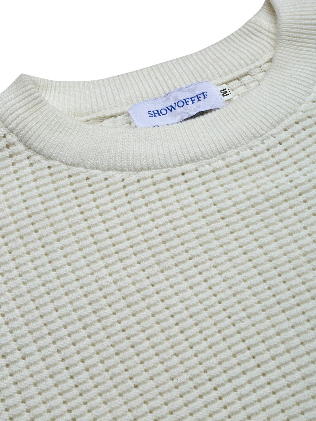 Men's White Round Neck Sweater