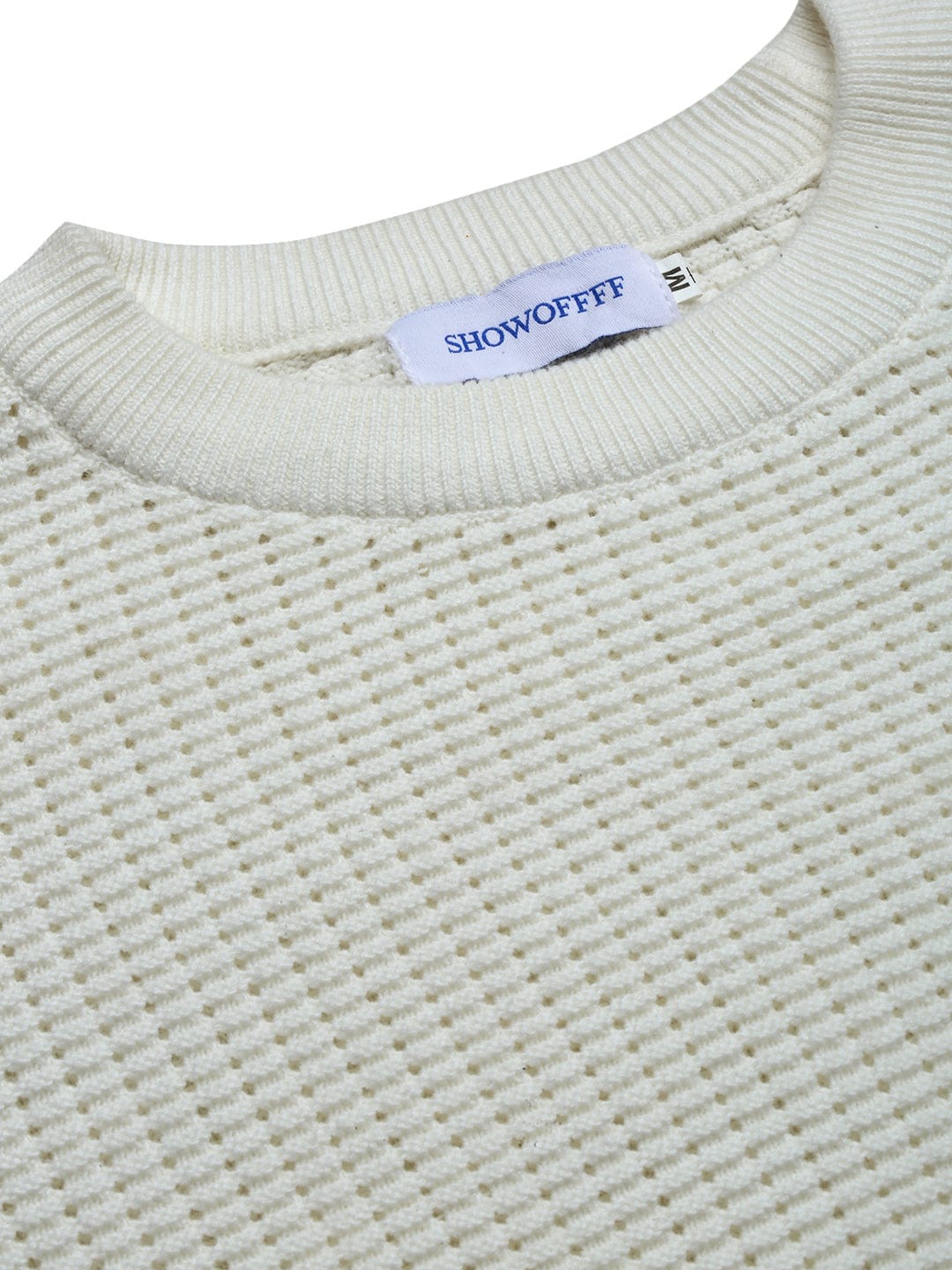 Men's White Round Neck Sweater