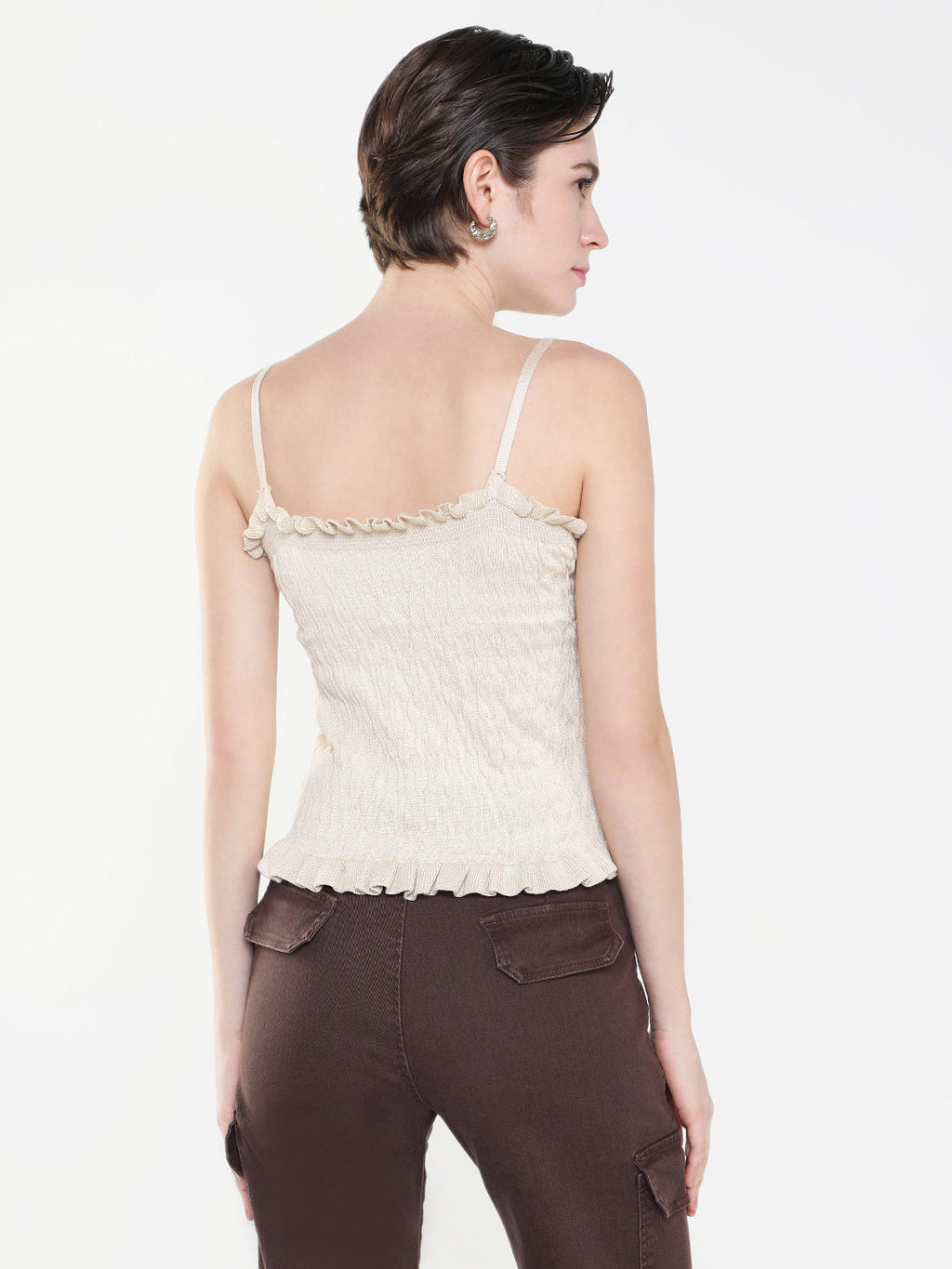 Women's Beige Crop Top