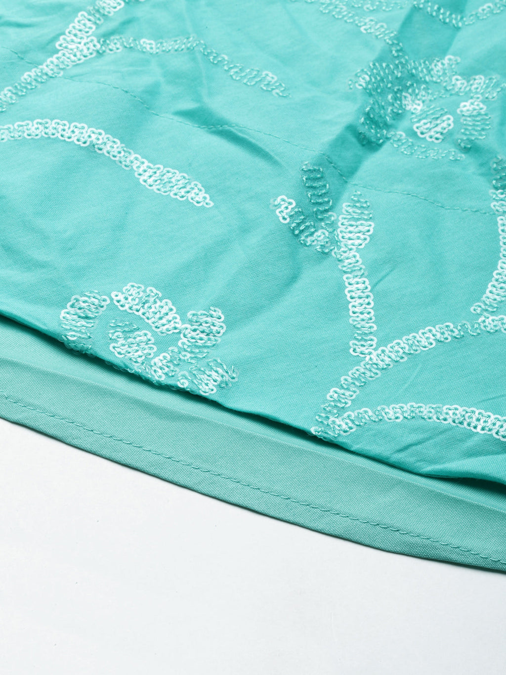 Women's Sea Green Embroidered Sequin Work Anarkali Kurta