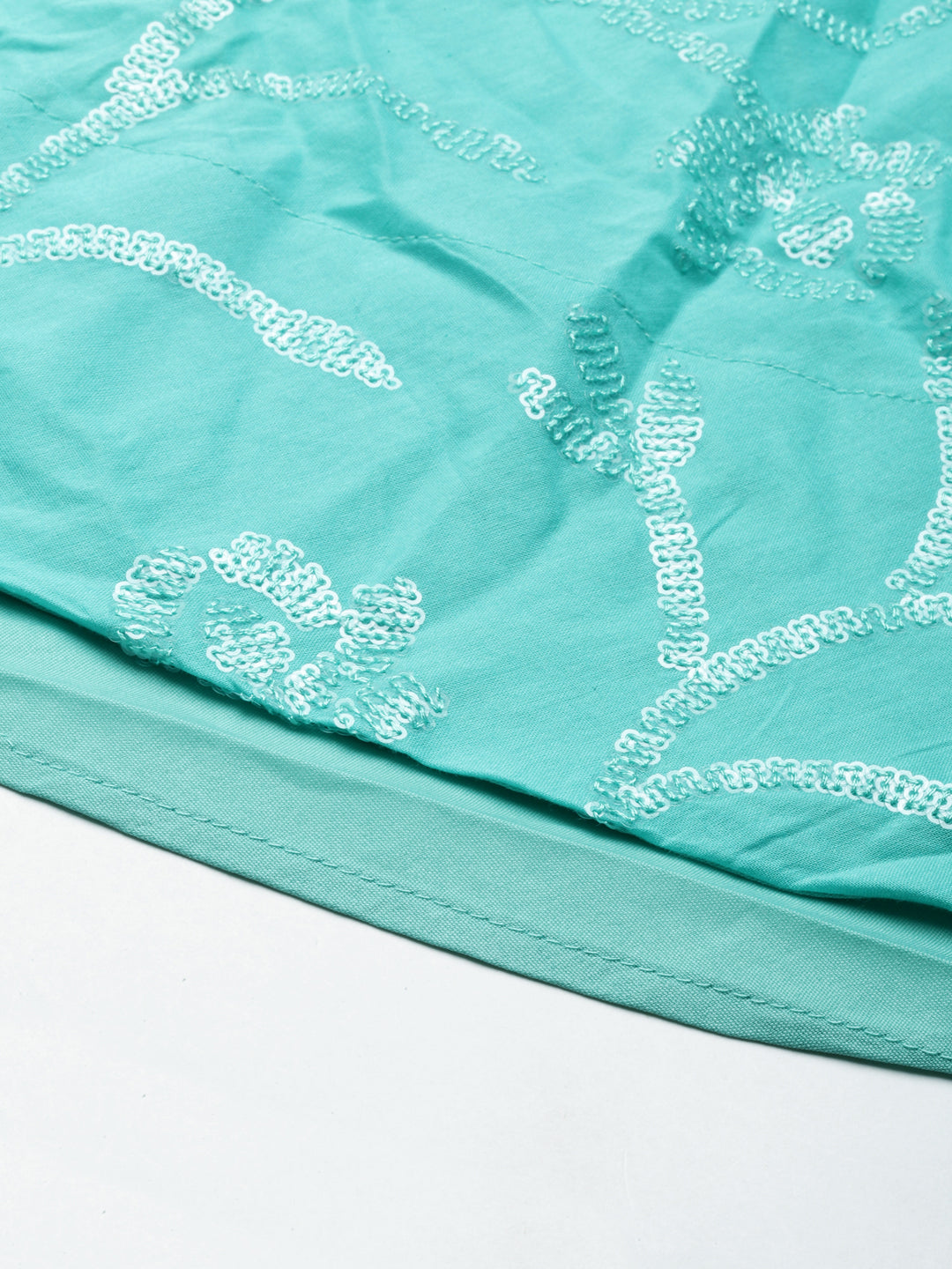 Women's Sea Green Embroidered Sequin Work Anarkali Kurta