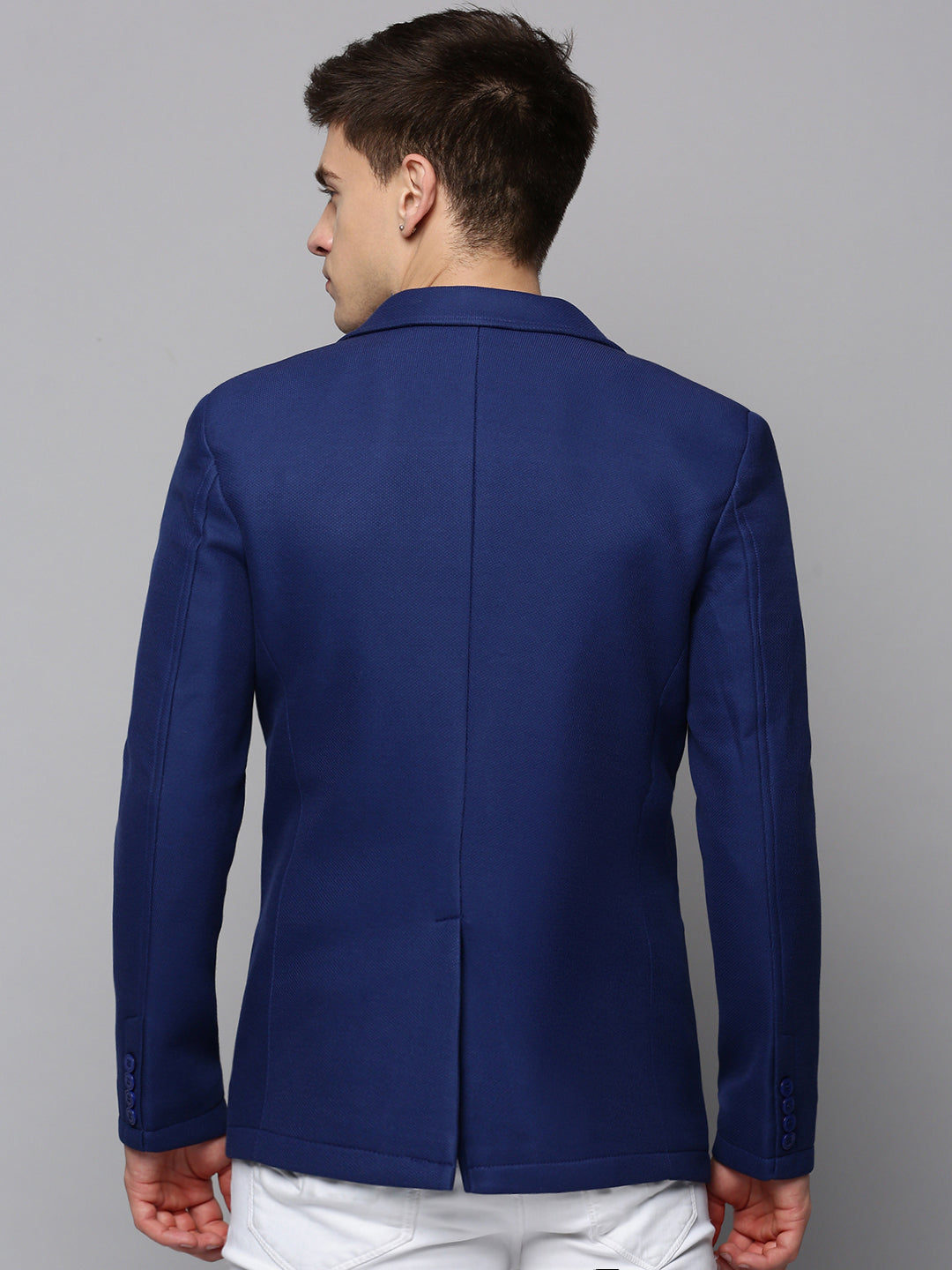 Men's Blue Single-Breasted Blazers