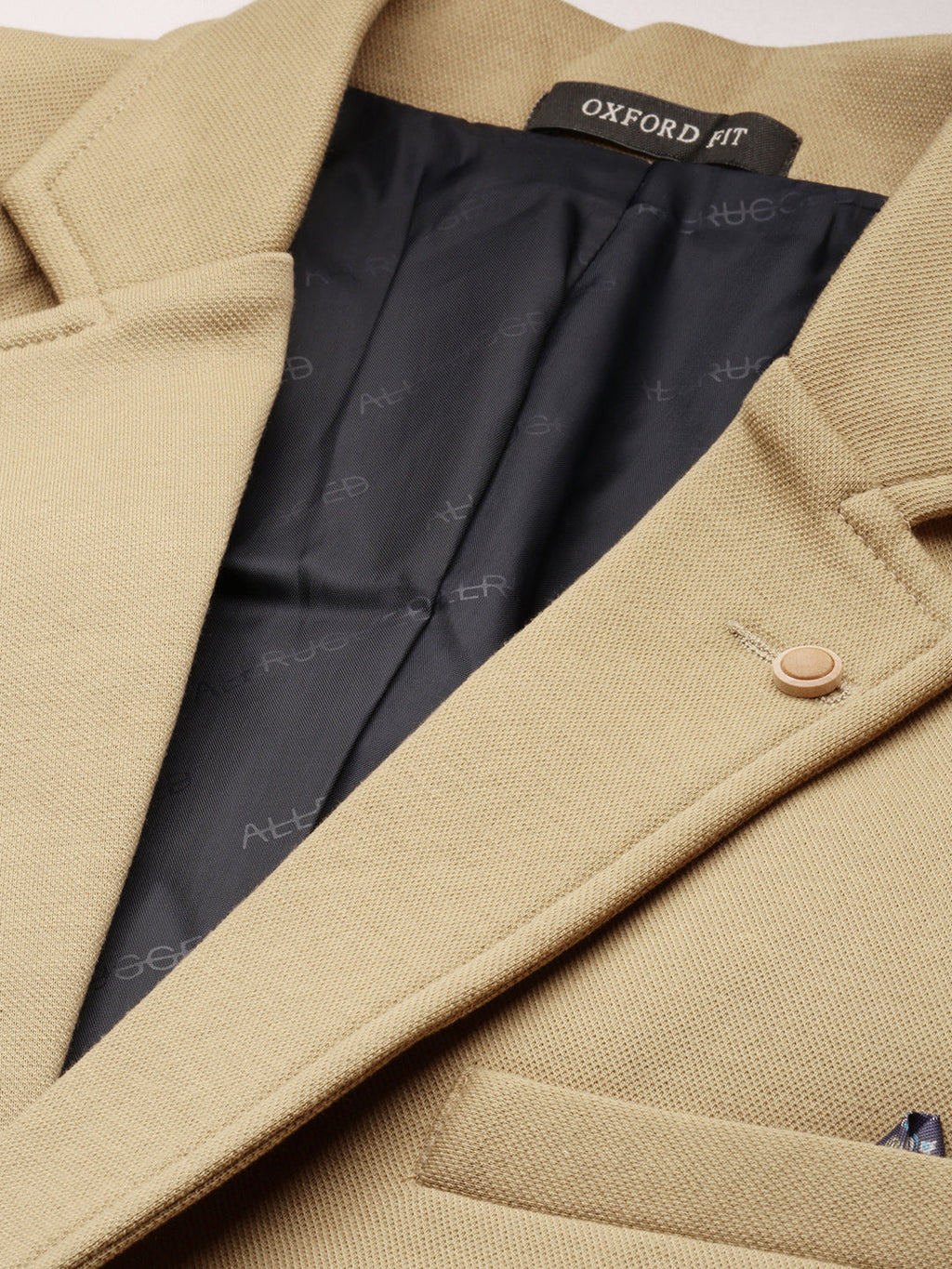 Men's Khaki Slim-Fit Single Breasted Blazer