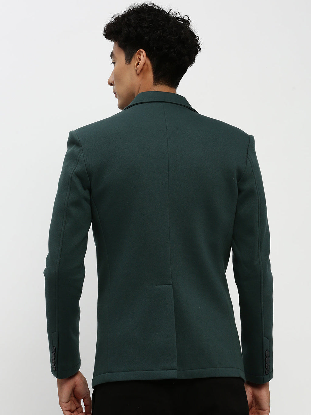 Men's Green Single Breasted Slim Fit Blazer