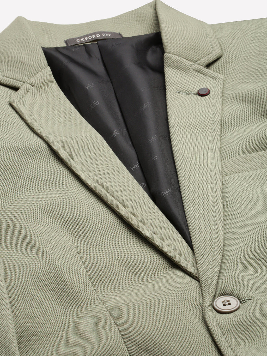 Men's Green Solid Single Breasted Blazer