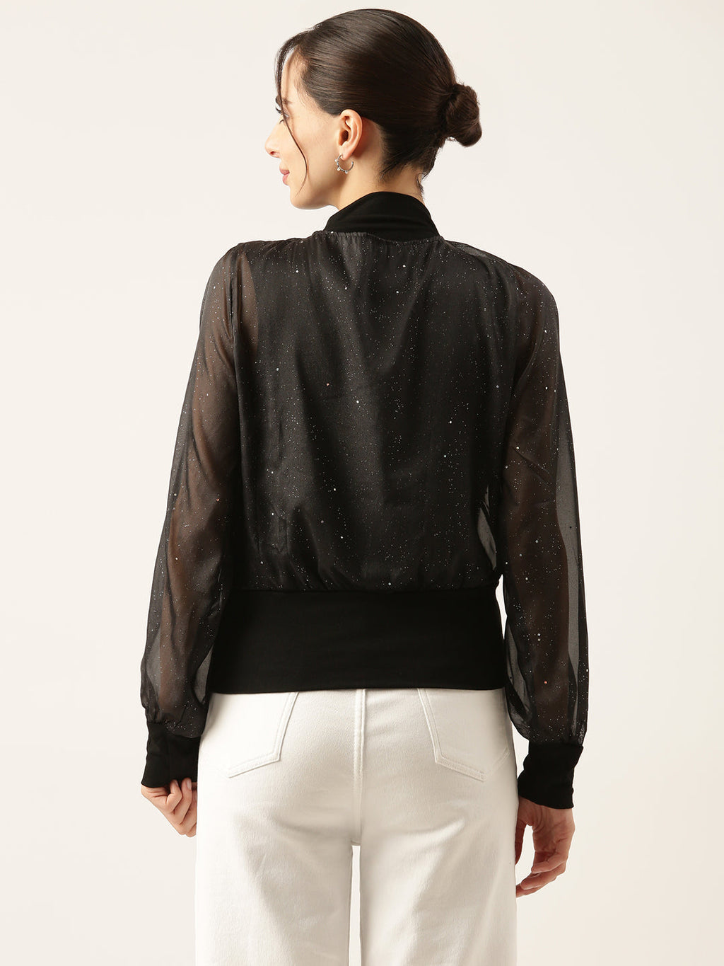 Women's Black Georgette Top