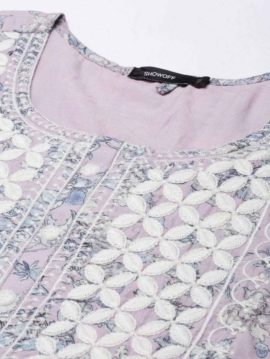 Women's Anarkali Lavender Floral Kurta