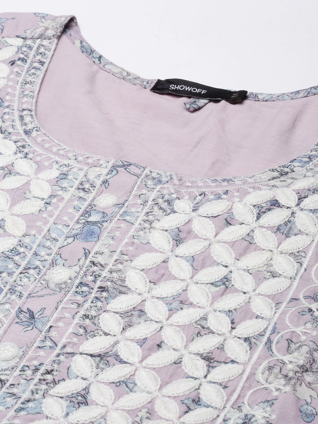 Women's Anarkali Lavender Floral Kurta