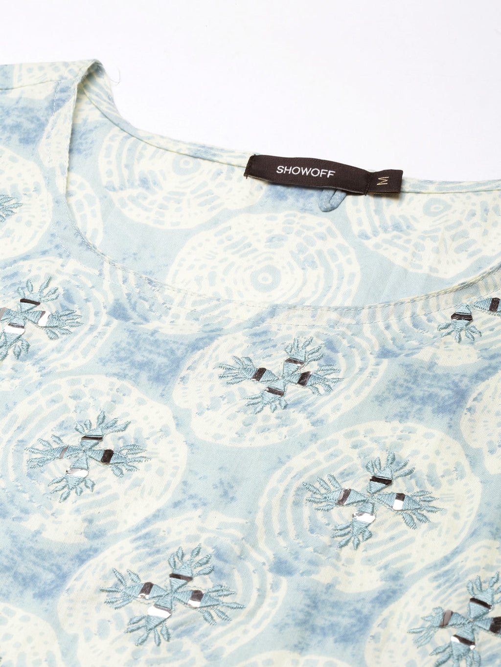 Women's Anarkali Sea Green Abstract Kurta