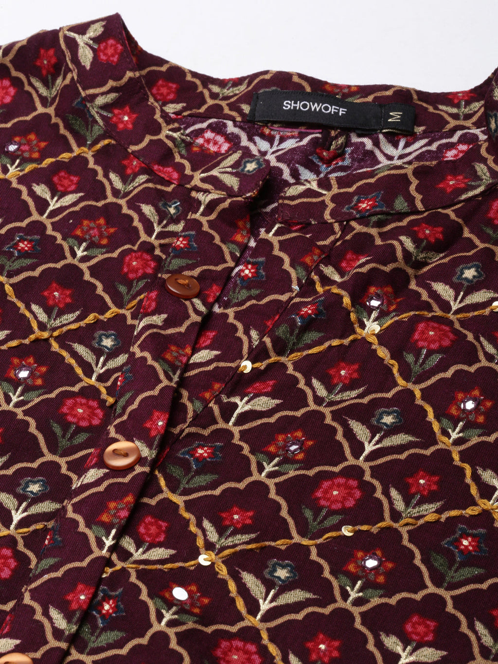 Women's Anarkali Purple Ethnic Motifs Kurta