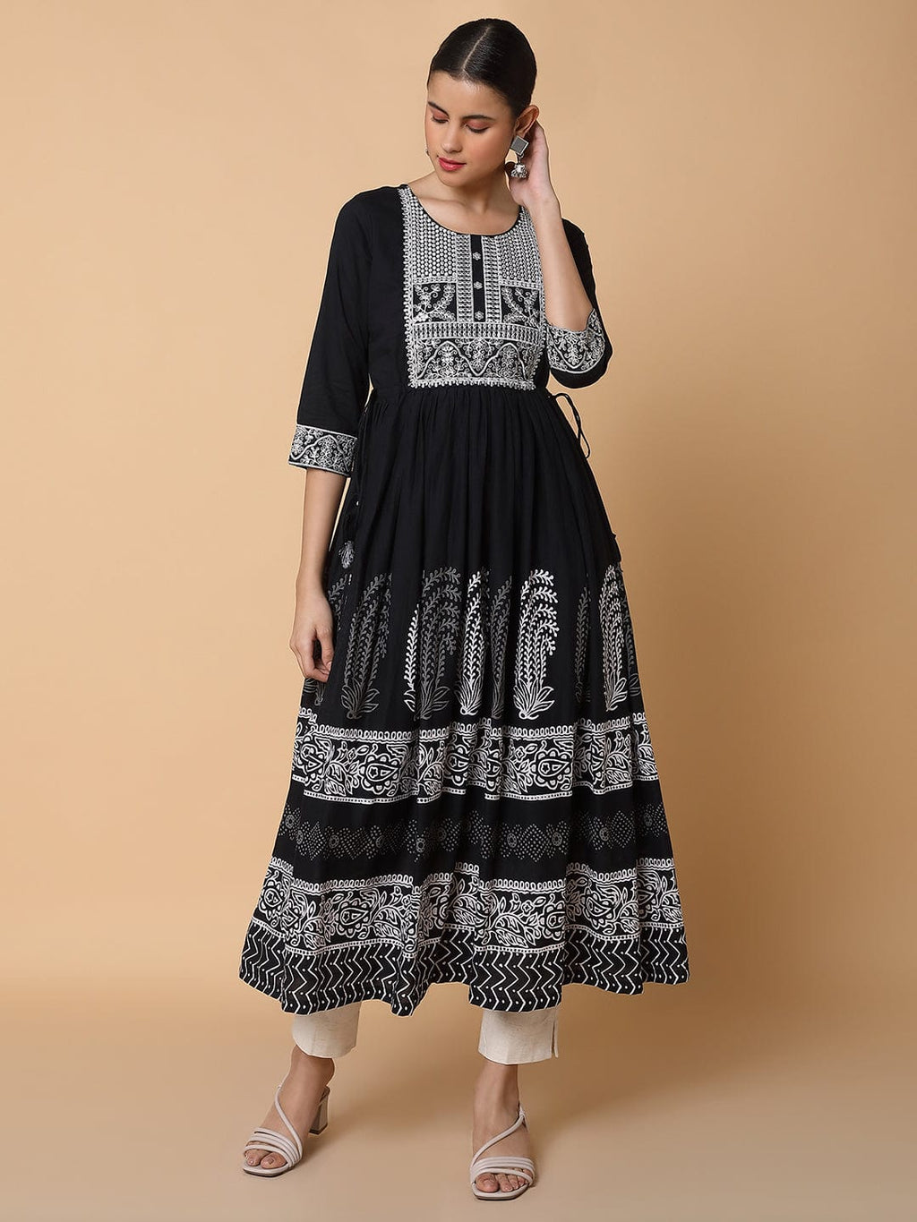 Women's Solid Black Anarkali Kurta