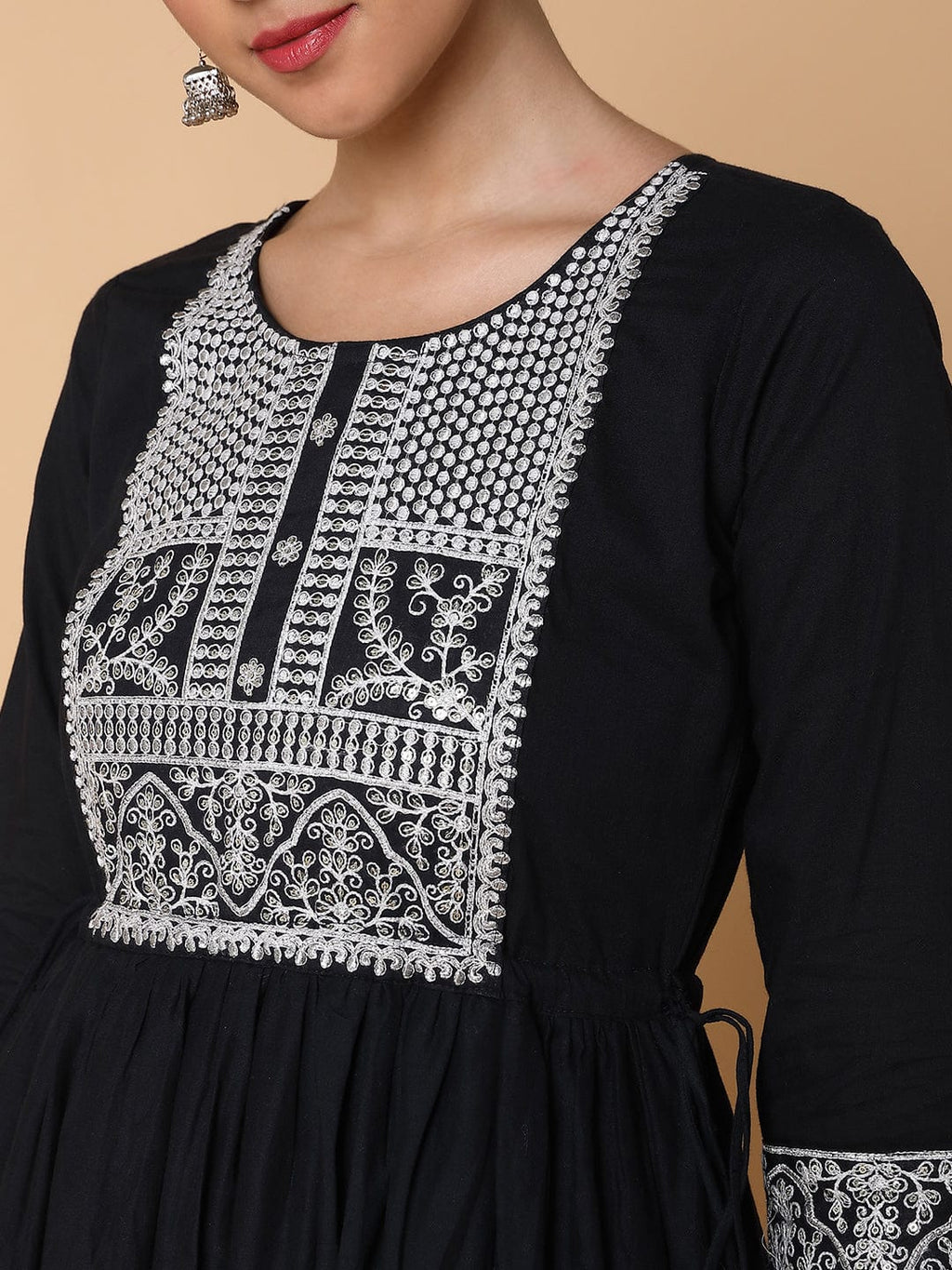 Women's Solid Black Anarkali Kurta