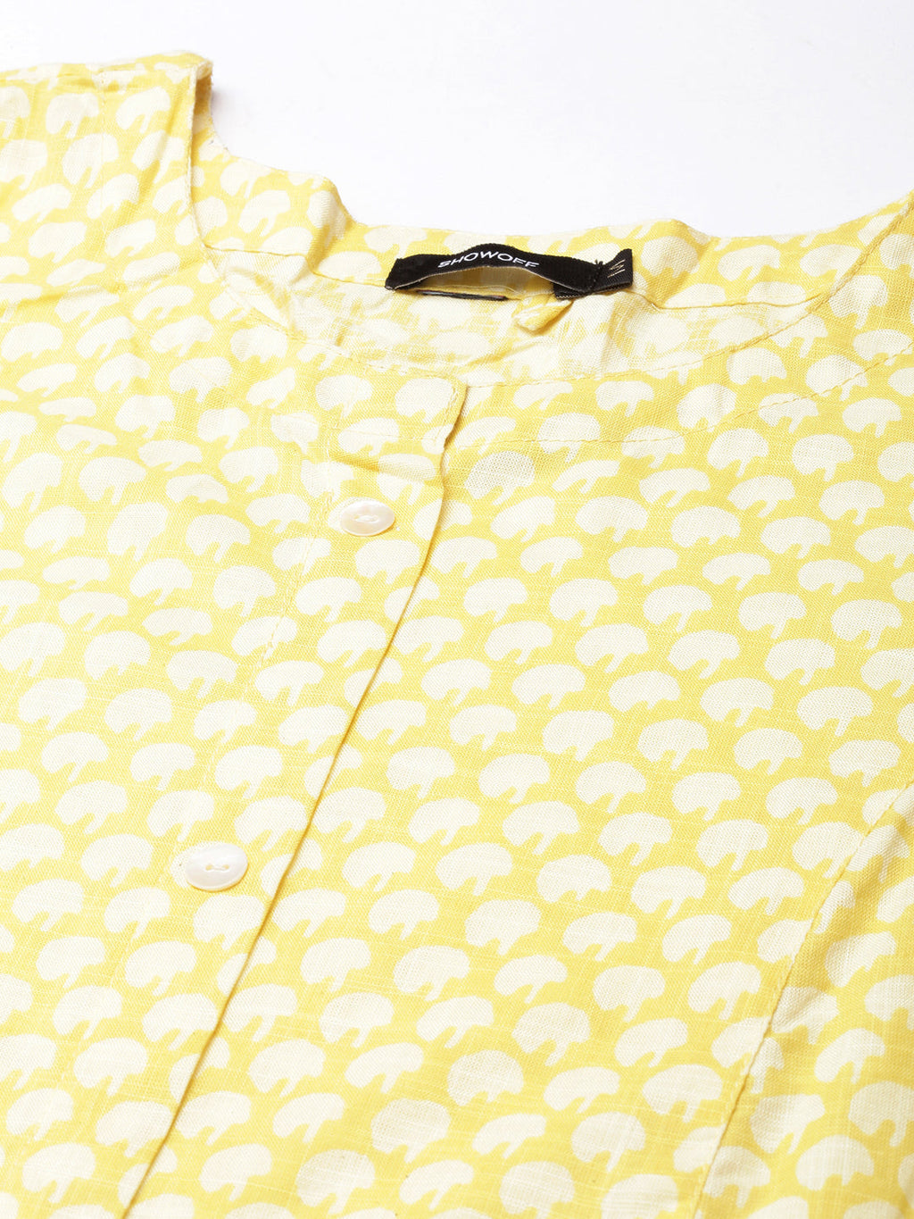 Women's A-Line Yellow Abstract Kurta