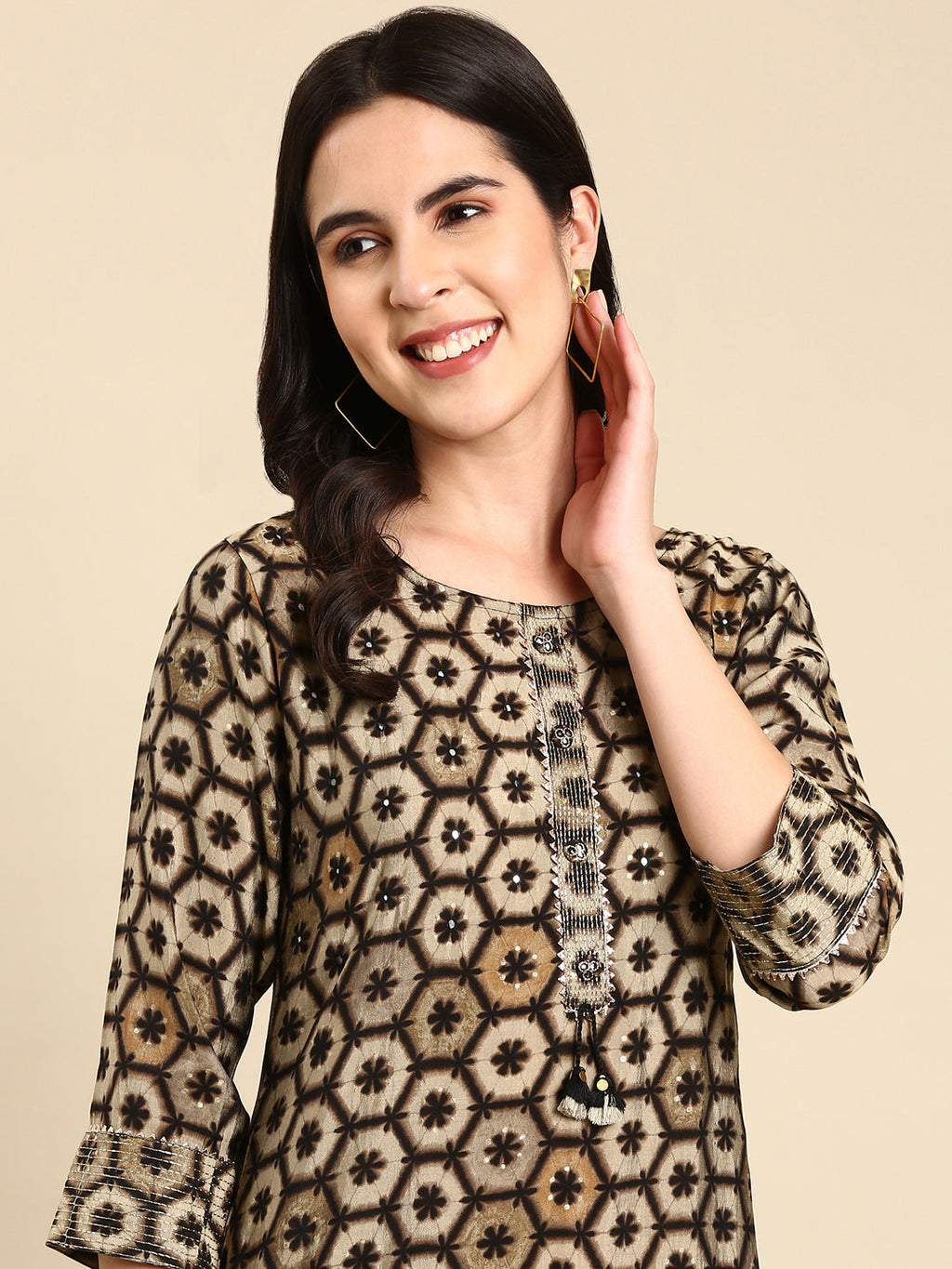 Women's Grey Tie Dye Straight Kurta