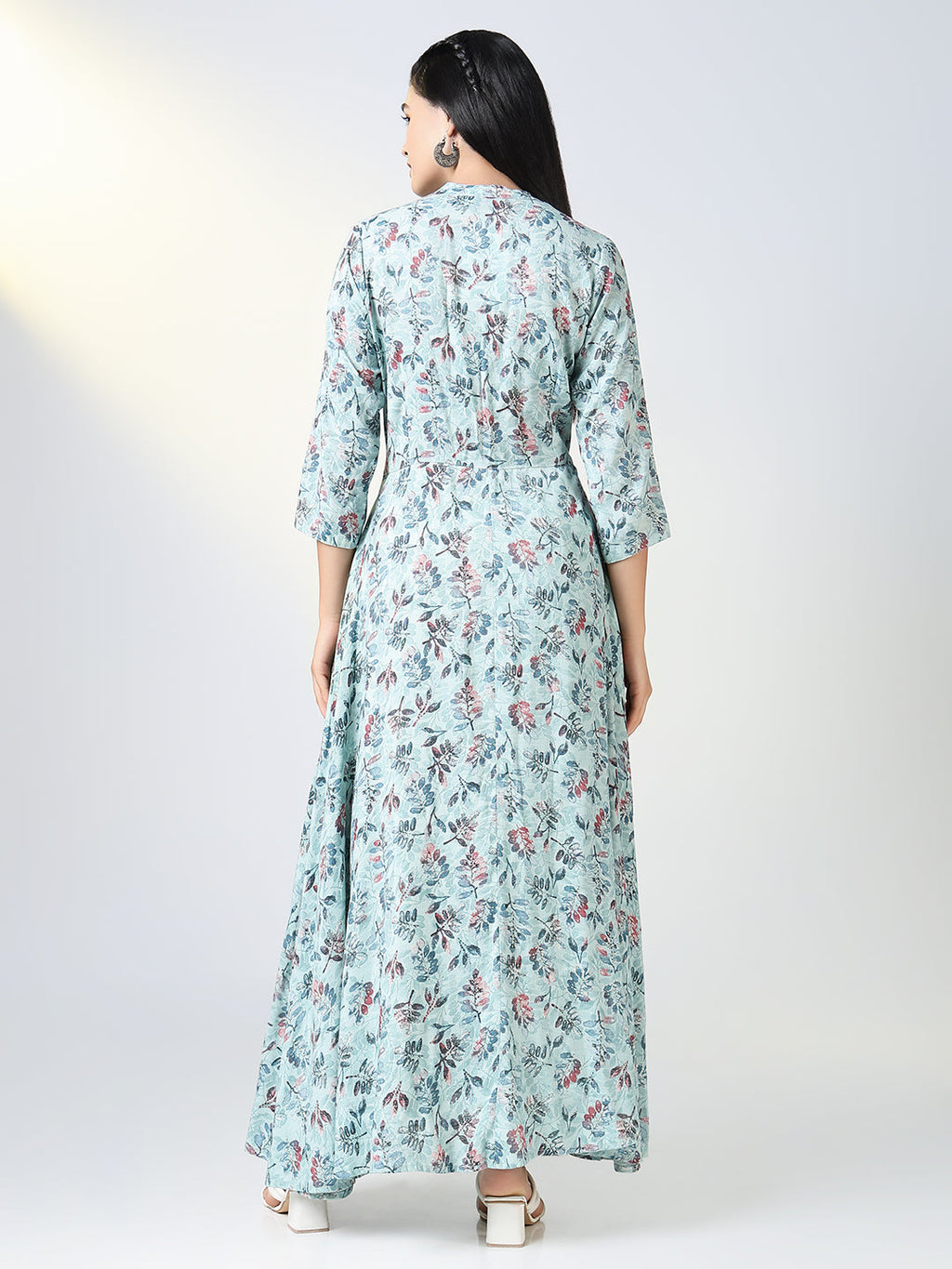Women's Blue Floral Anarkali Kurta