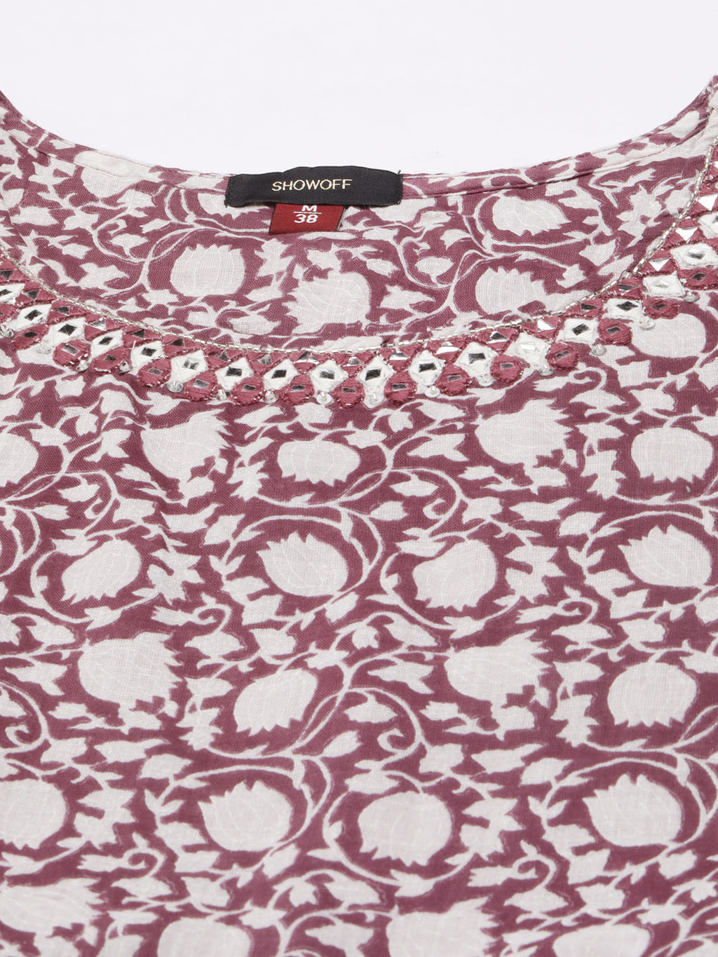 Women's Mauve Floral Printed Fit & Flare Dress