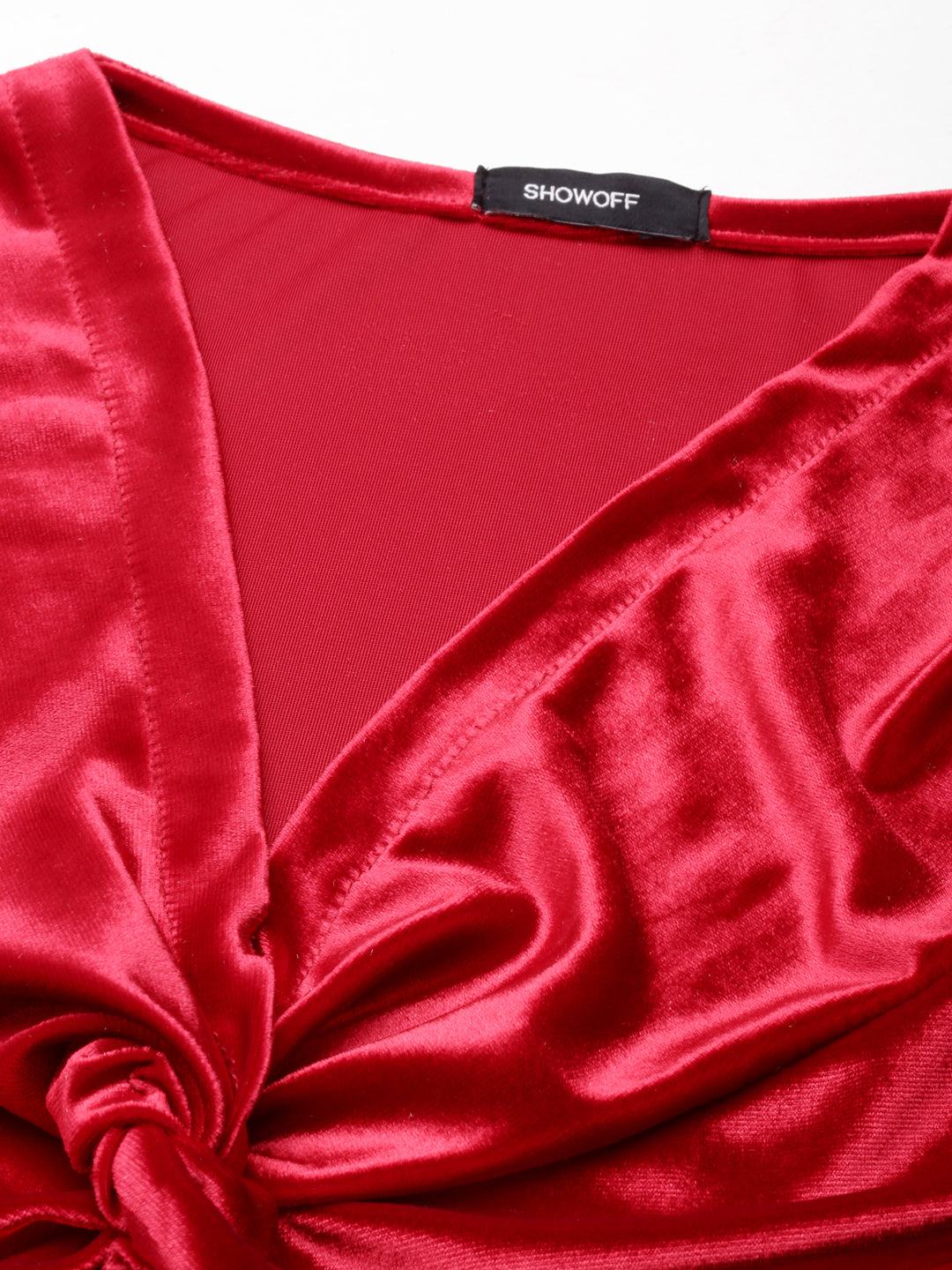 Women's Red V-Neck Sheath Dress