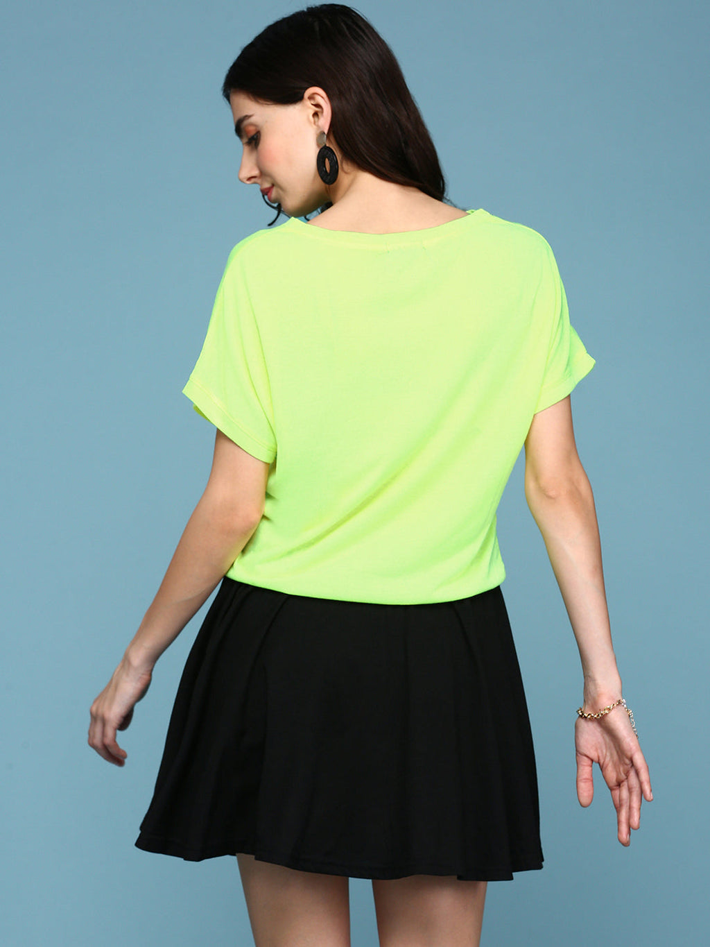 Women's Green Colour blocked Extended Sleeves Peplum Dress