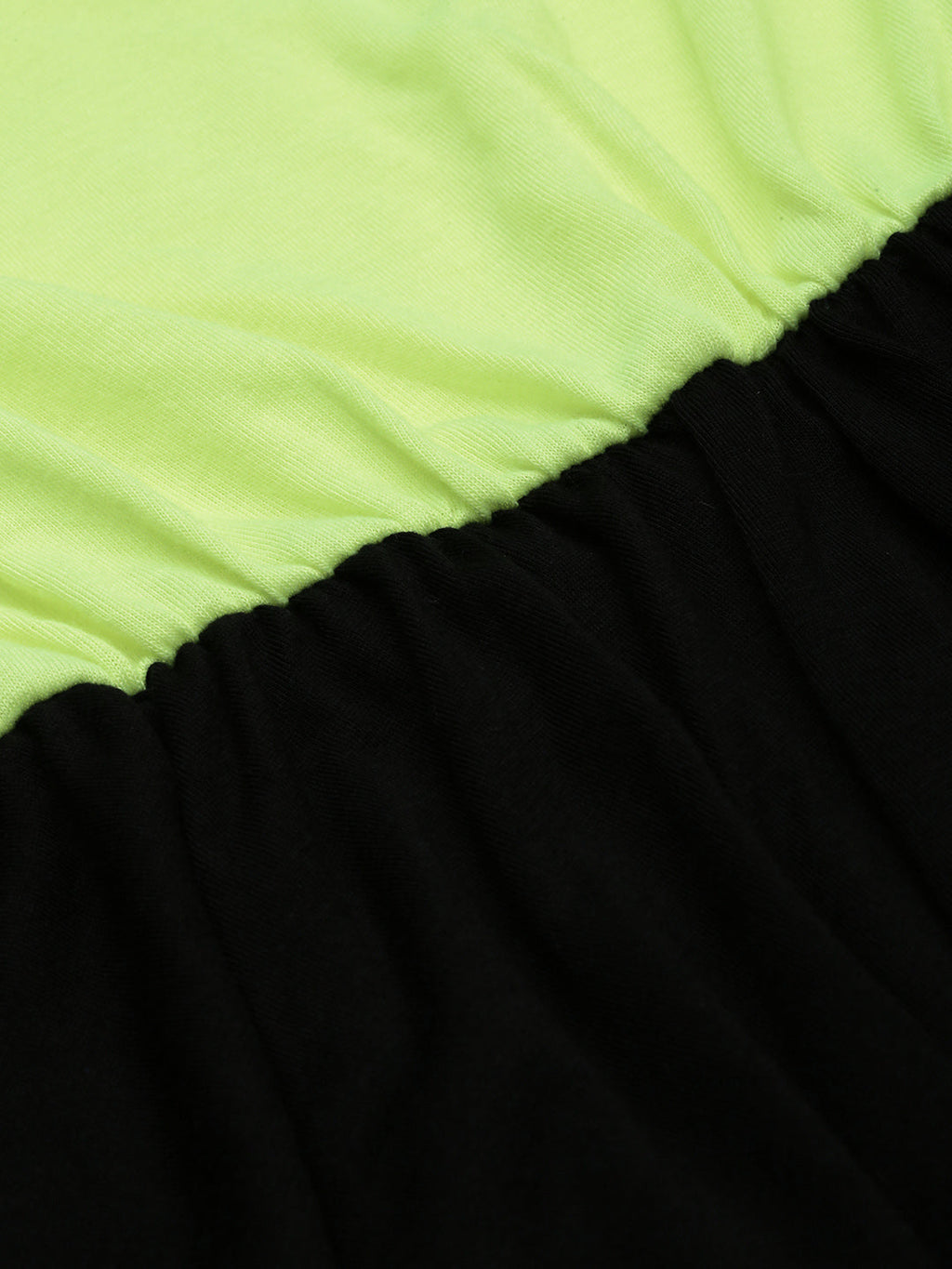 Women's Green Colour blocked Extended Sleeves Peplum Dress