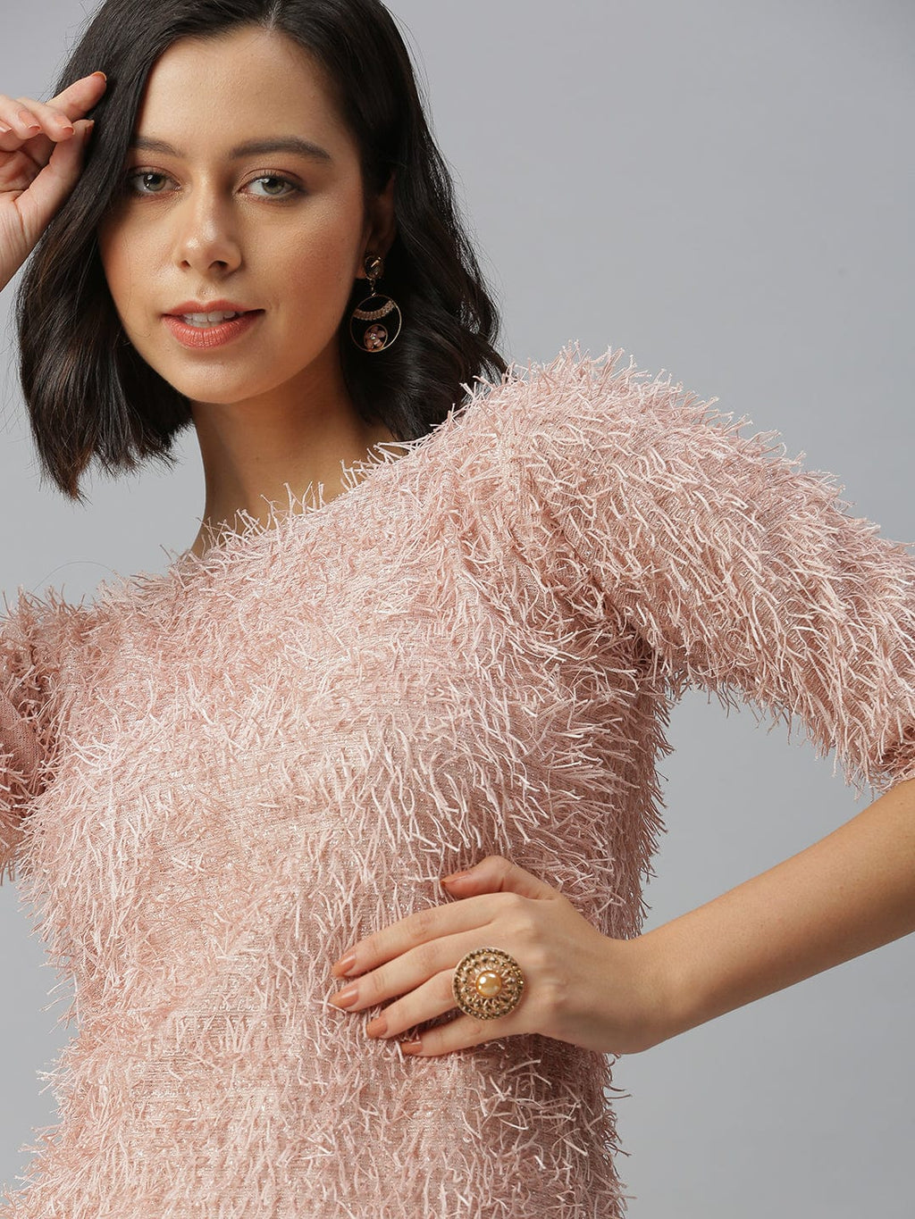 Women's Solid Sheath Mauve Dress