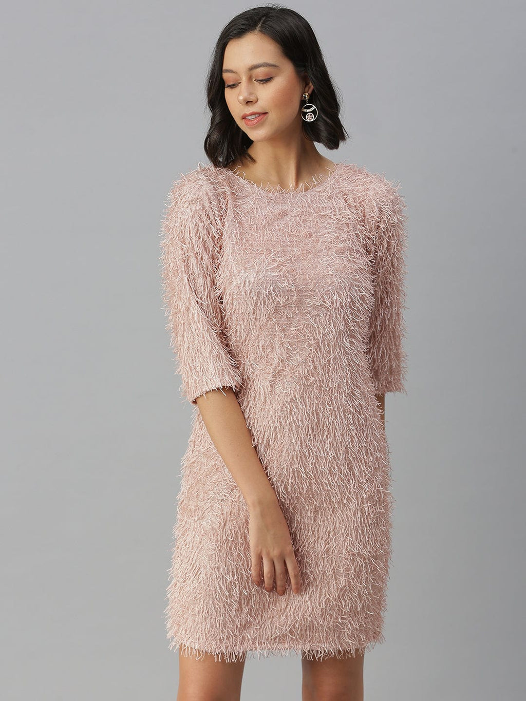 Women's Solid Sheath Mauve Dress