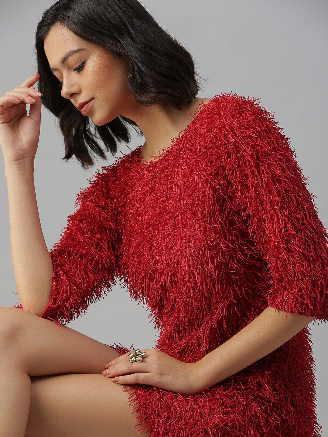 Women's Red A-Line Mini Dress