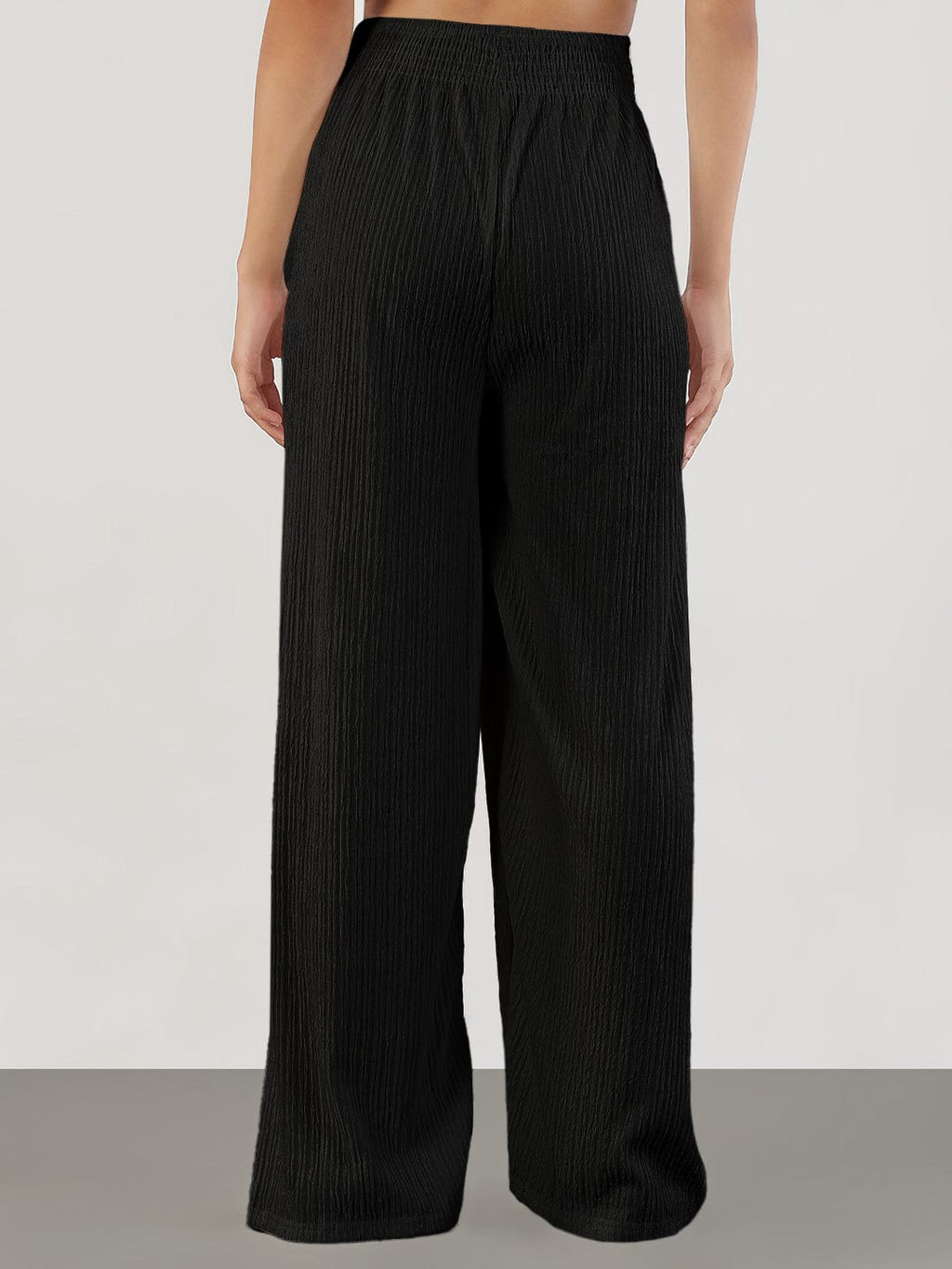 Women's Black Lycra Loose Fit Trousers