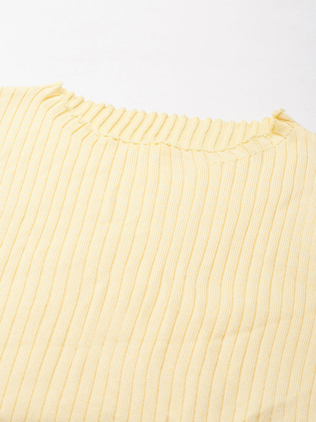 Women's Yellow Self Design Knit Bodycon Dress