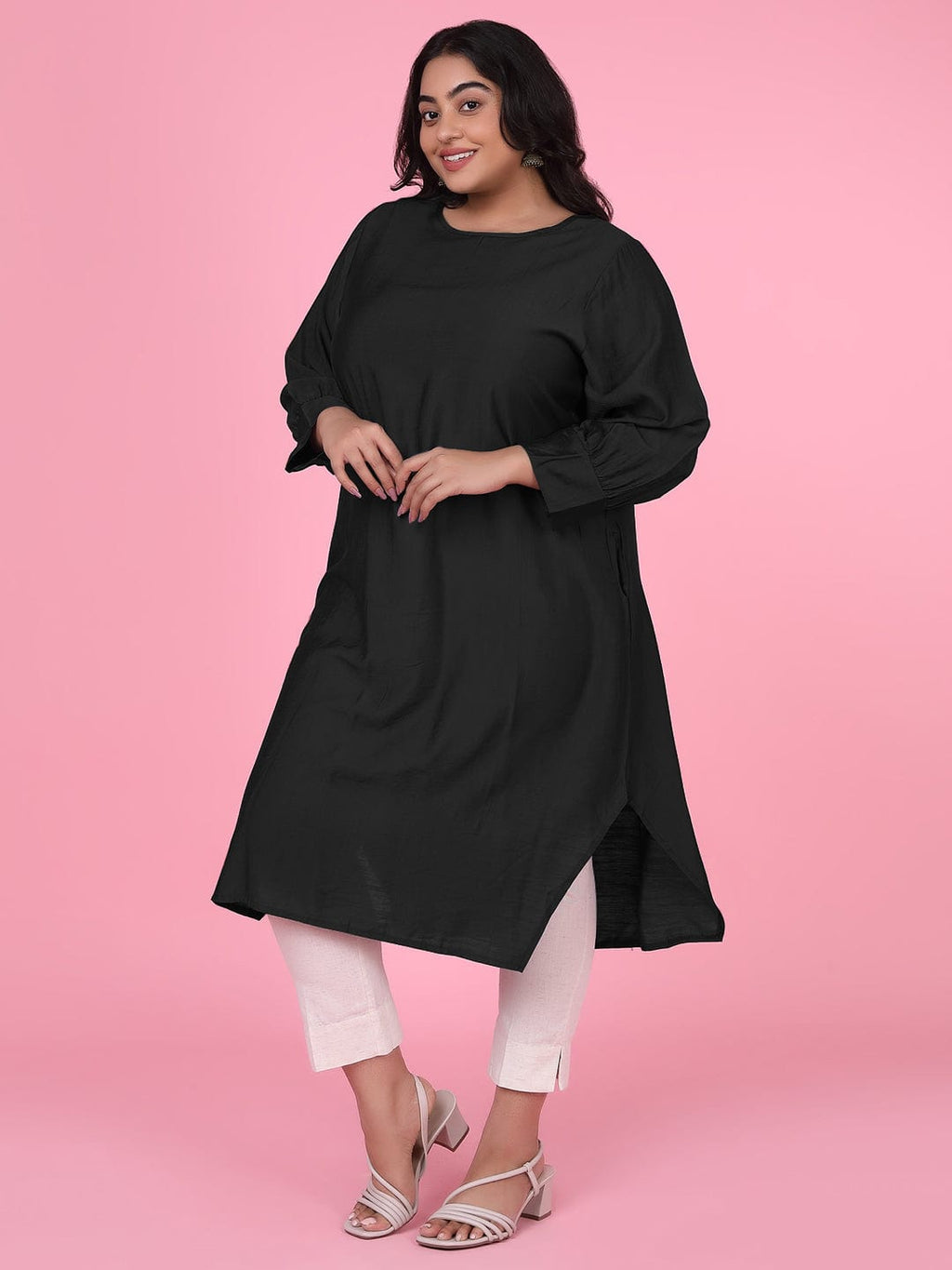 Women's Straight Black Kurta