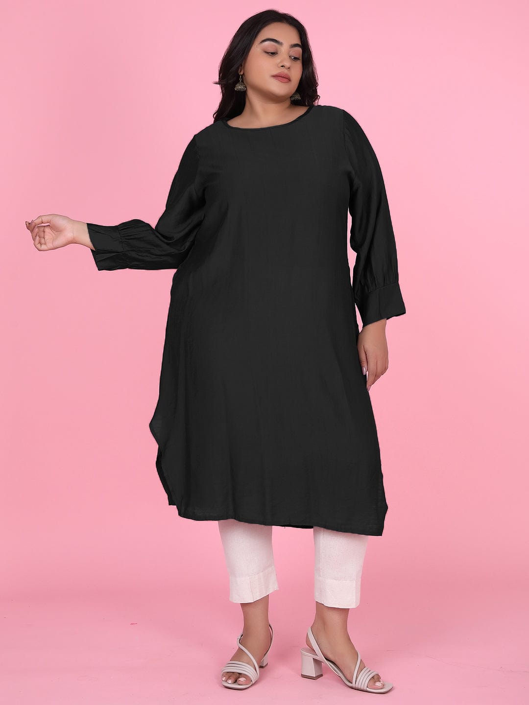 Women's Straight Black Kurta