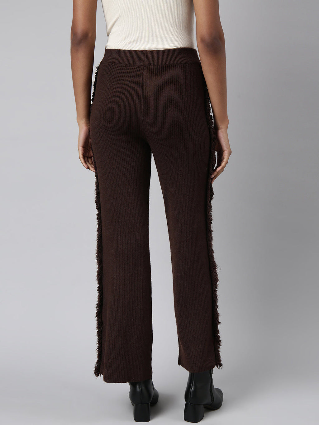 Women's Brown Comfort Straight Fit Trouser