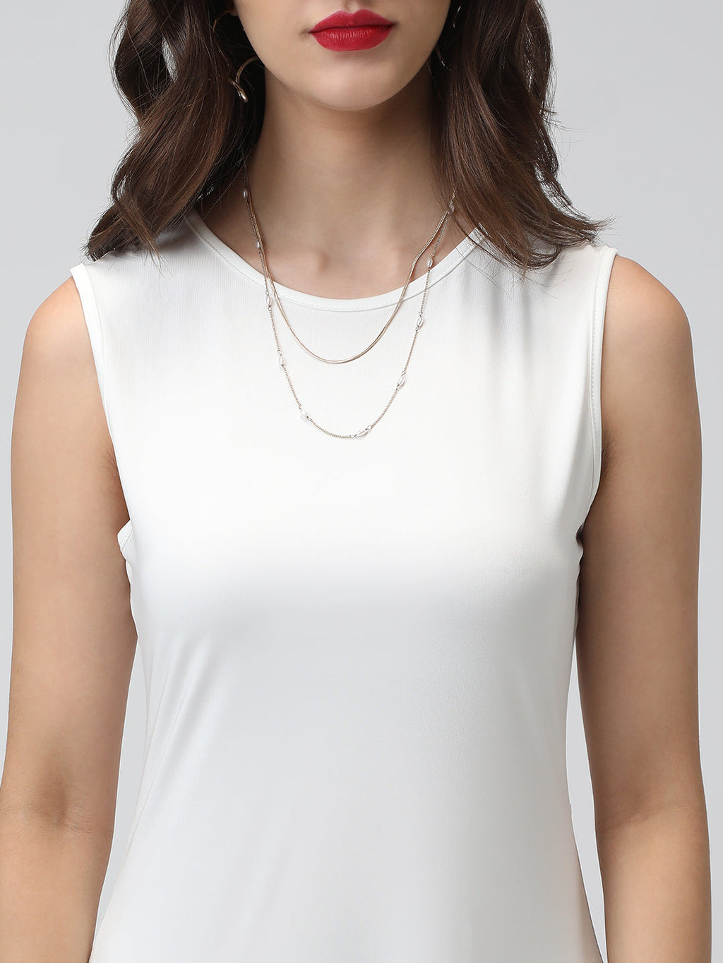 Women's White Sleeveless Fit and Flare Maxi Dress