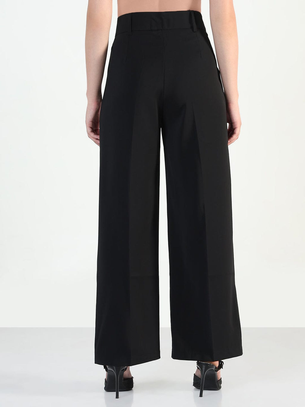 Women's Black Straight Fit Korean Pants