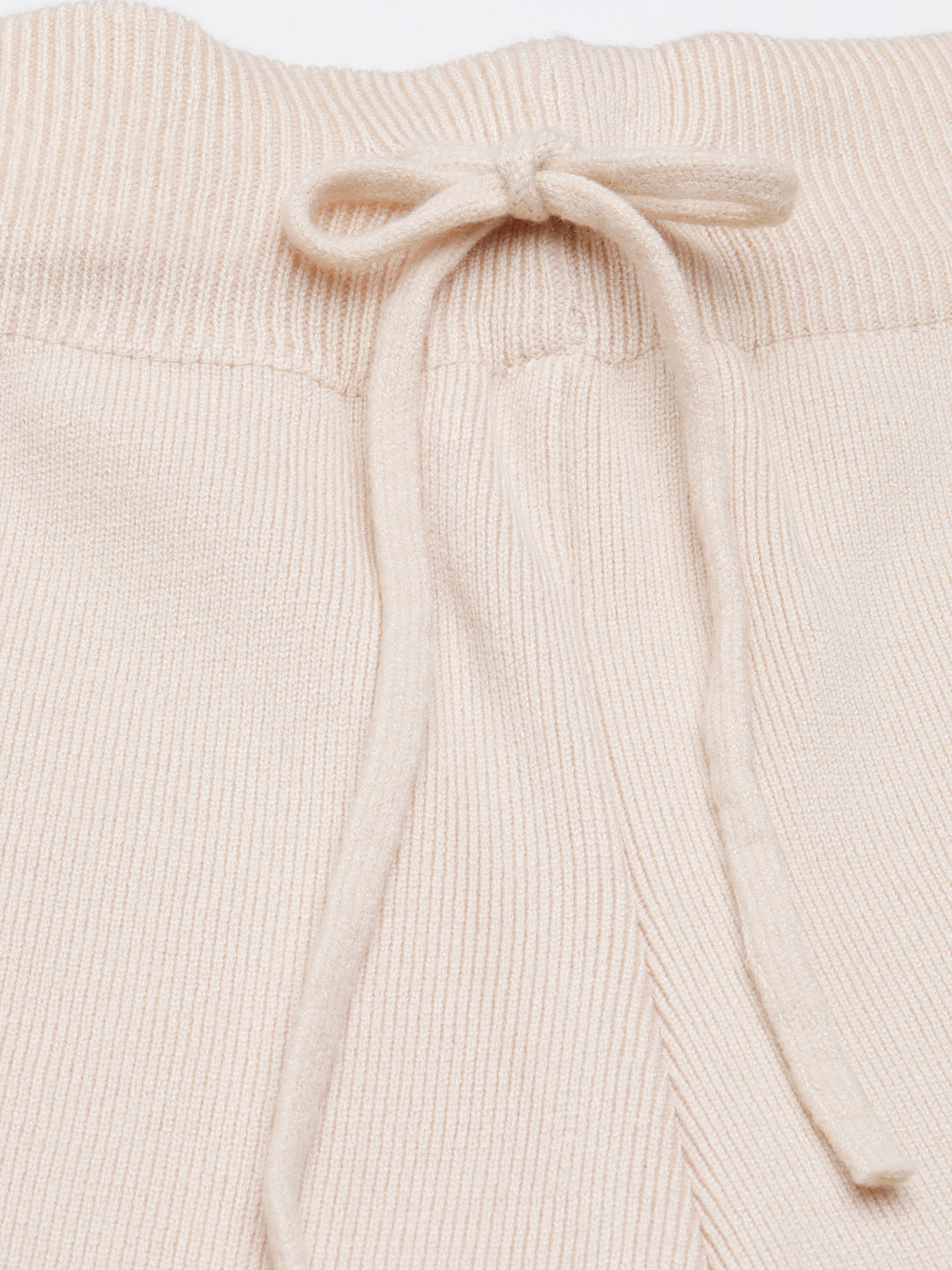 Women's Beige Relaxed Straight Fit Cropped Cotton Parallel Trouser