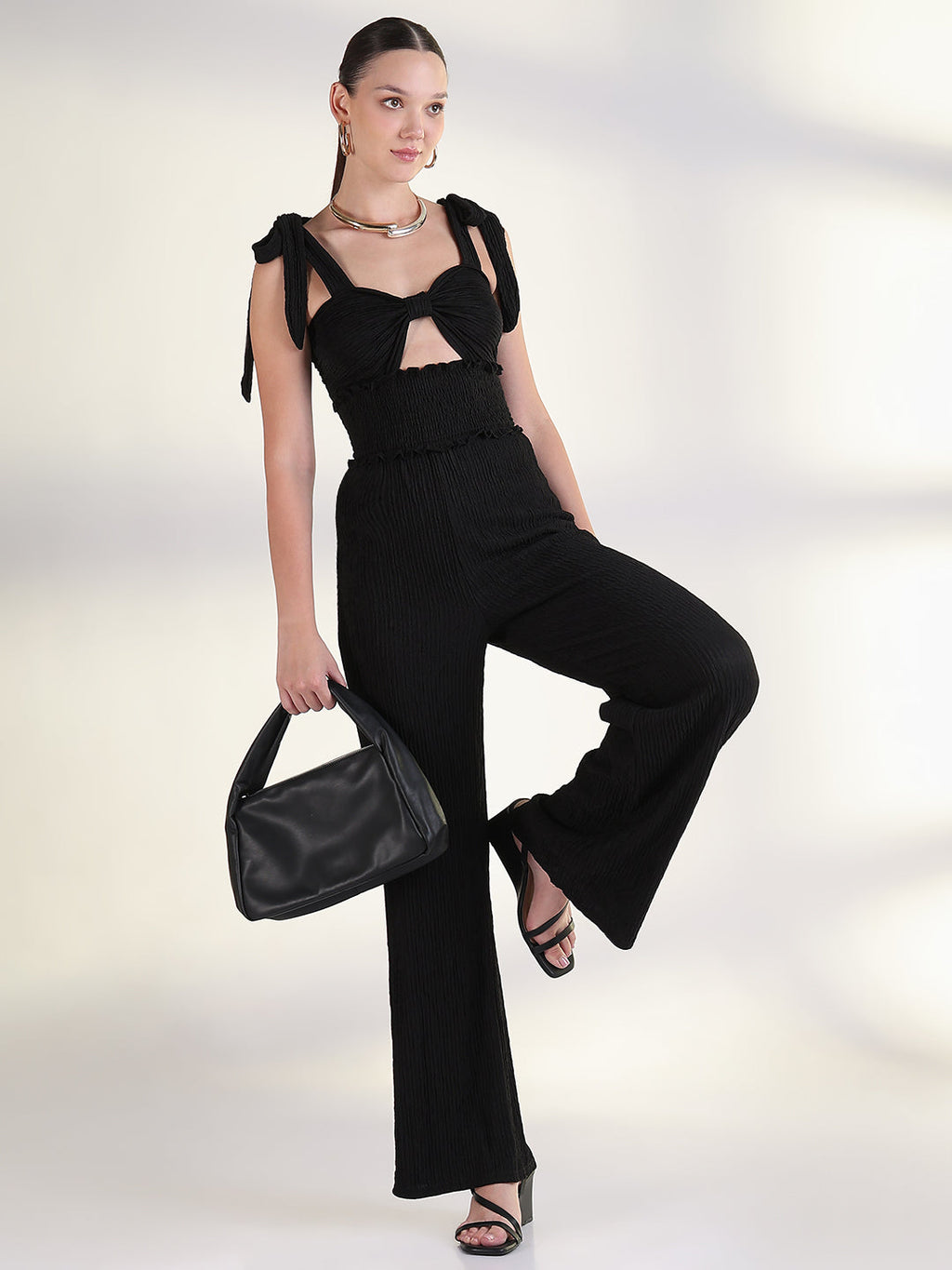 Women's Black Solid Jumpsuit