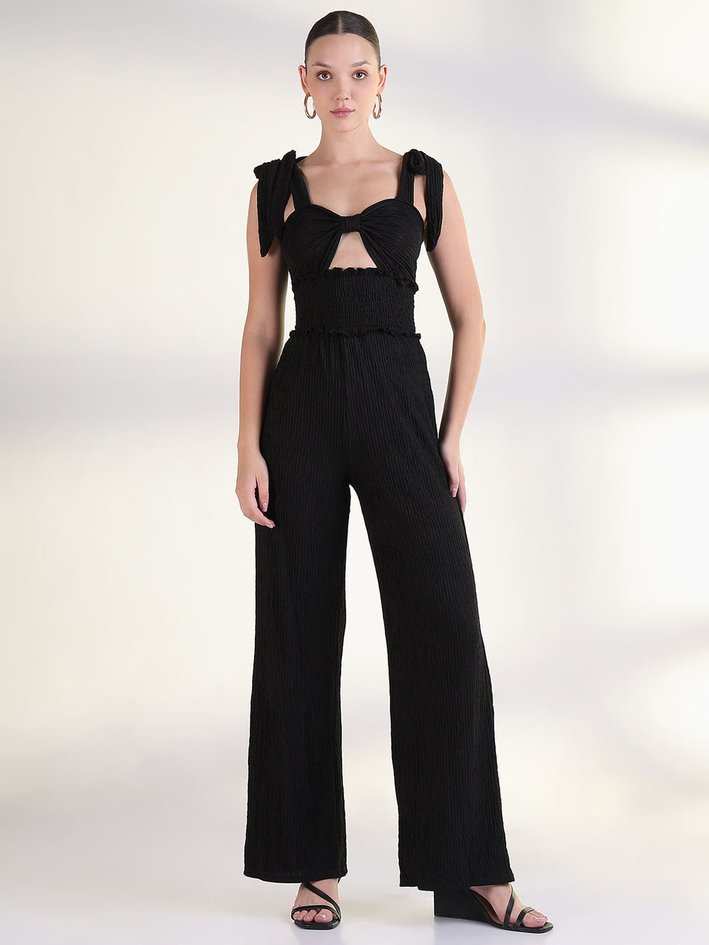 Women's Black Solid Jumpsuit