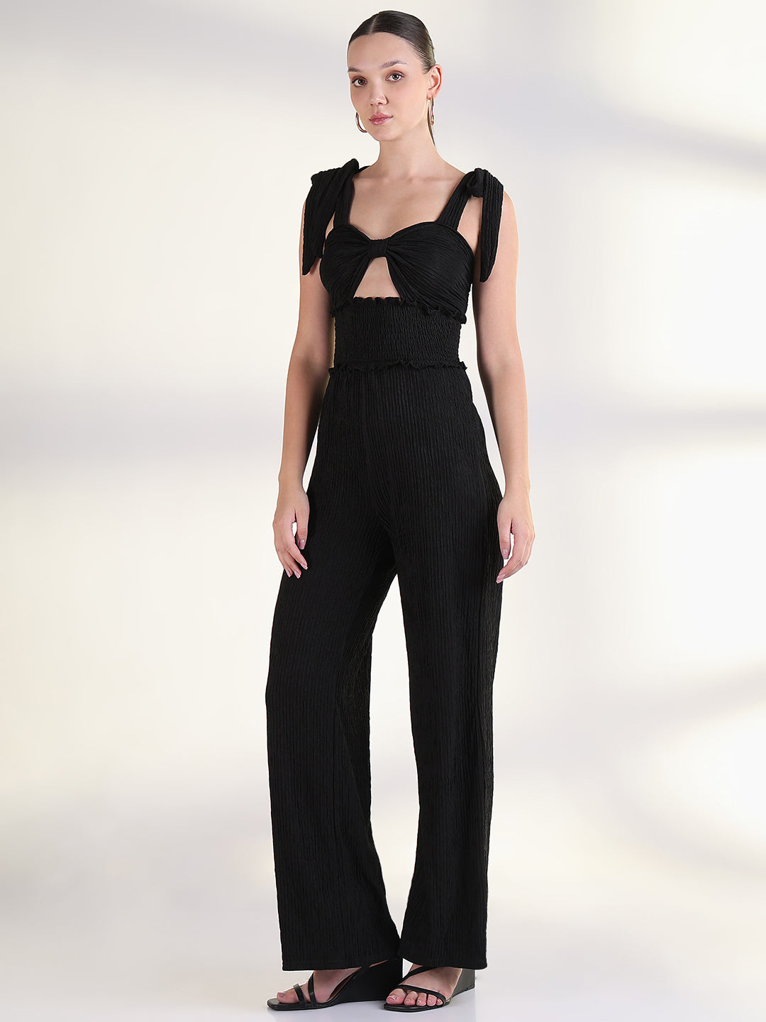 Women's Black Solid Jumpsuit
