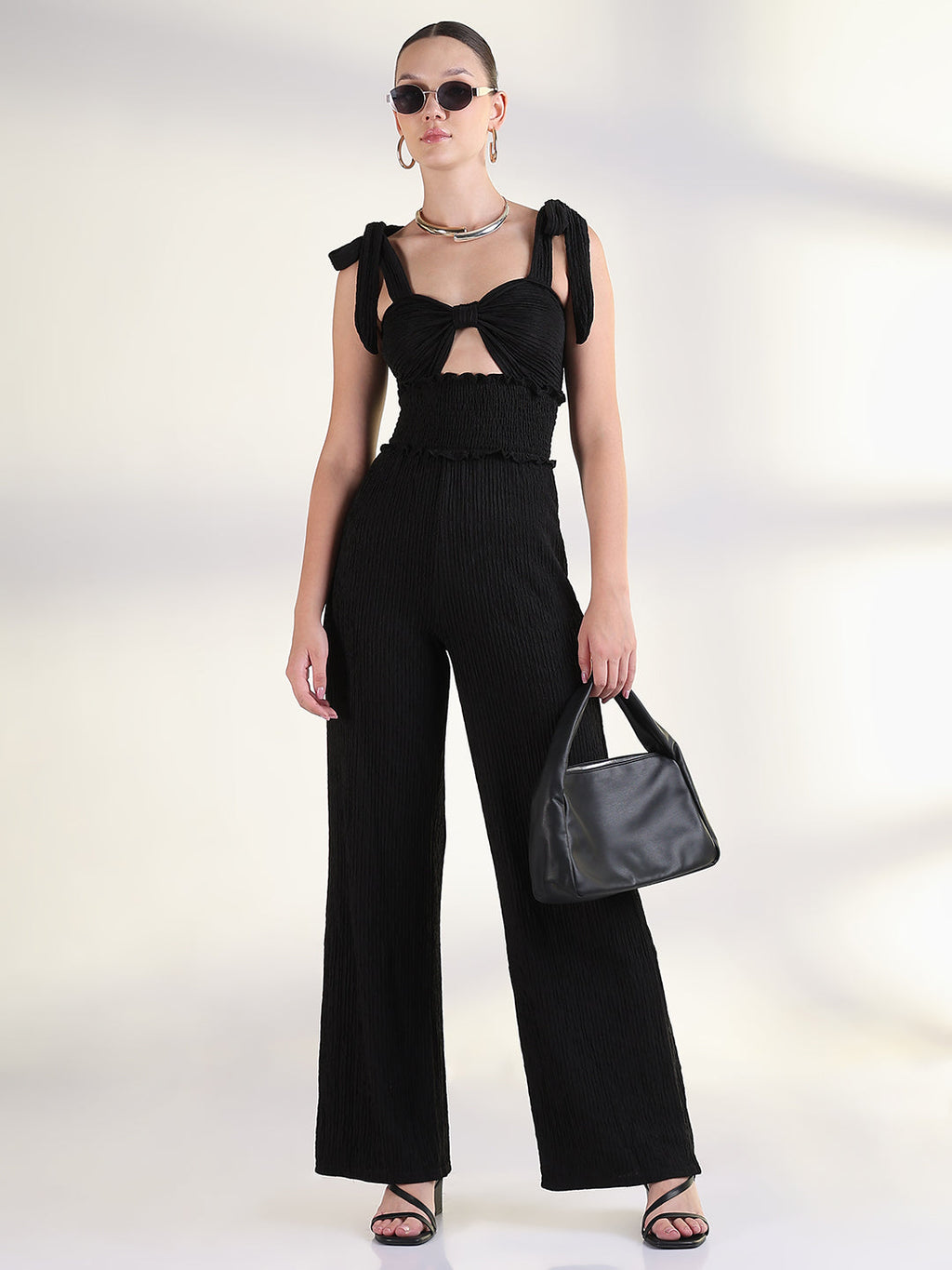 Women's Black Solid Jumpsuit