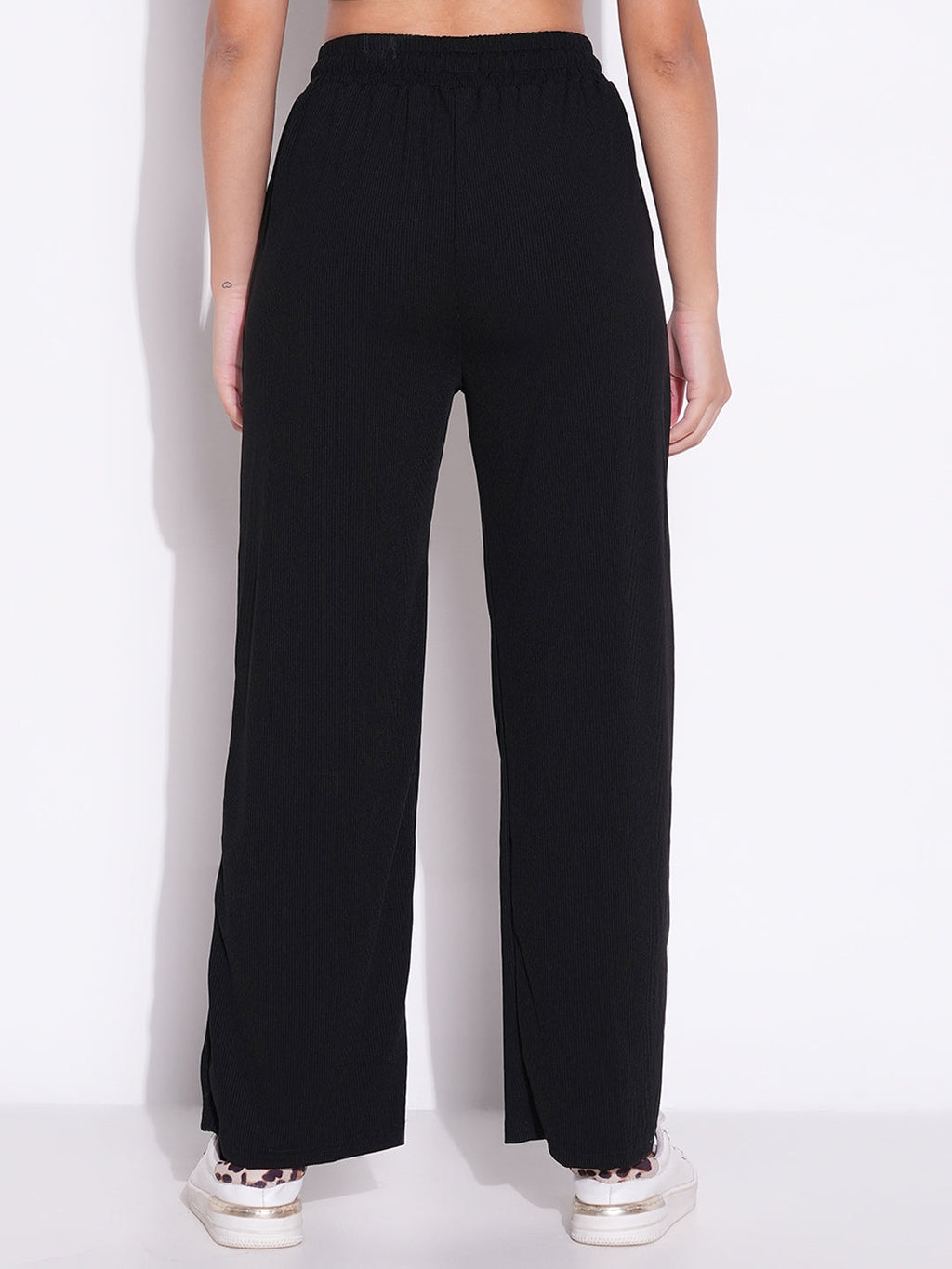 Women's Black Regular Fit Comfort Trousers