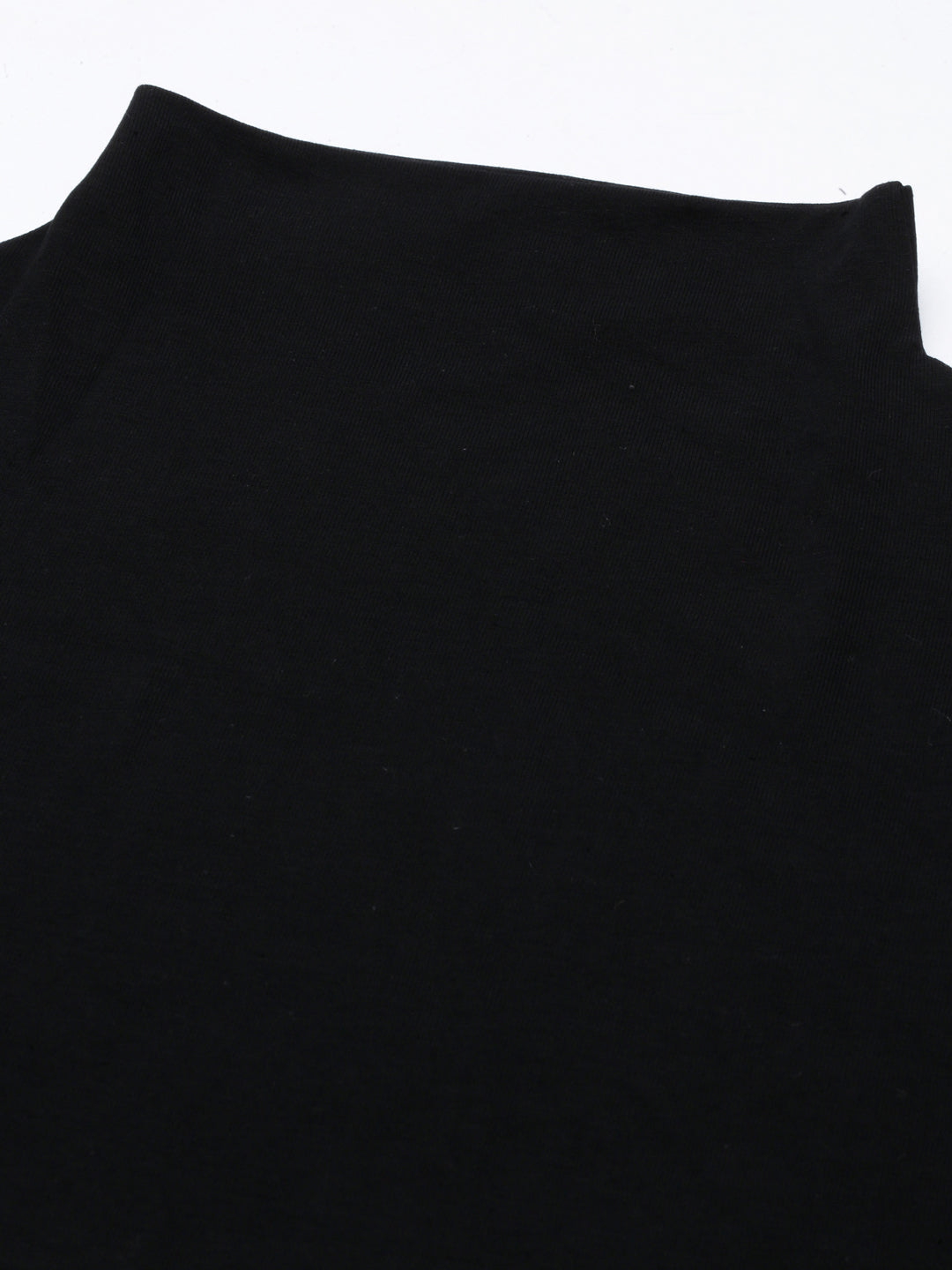 Women's Black High Neck Long Sleeves Top