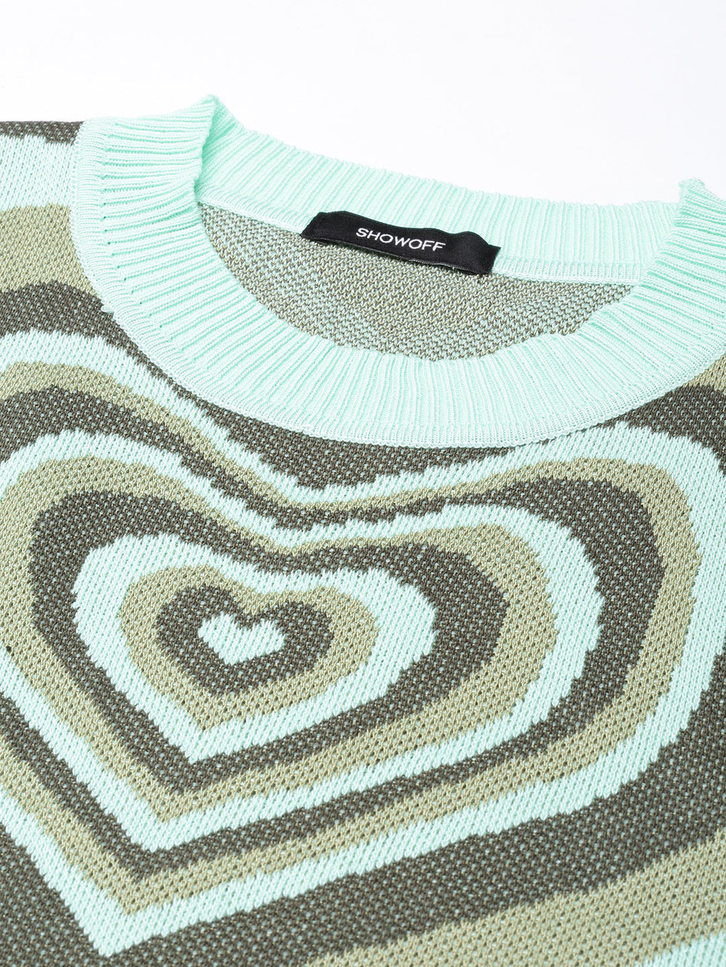 Women's Green Graphic Printed Fitted Crop Top