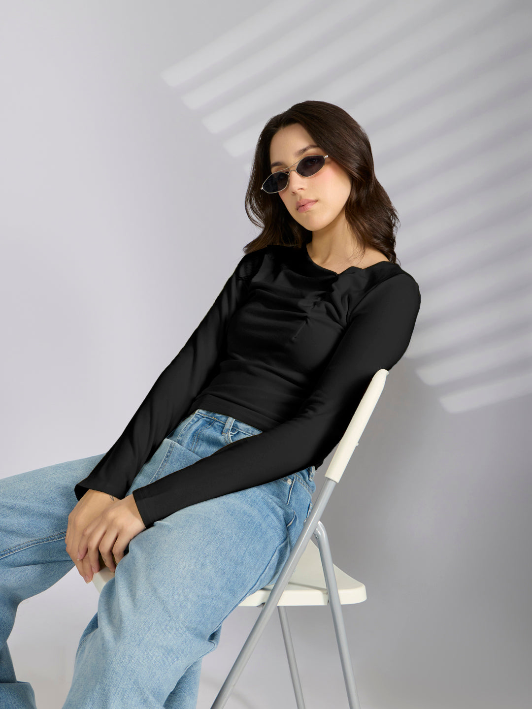 Women's Black Fitted Top