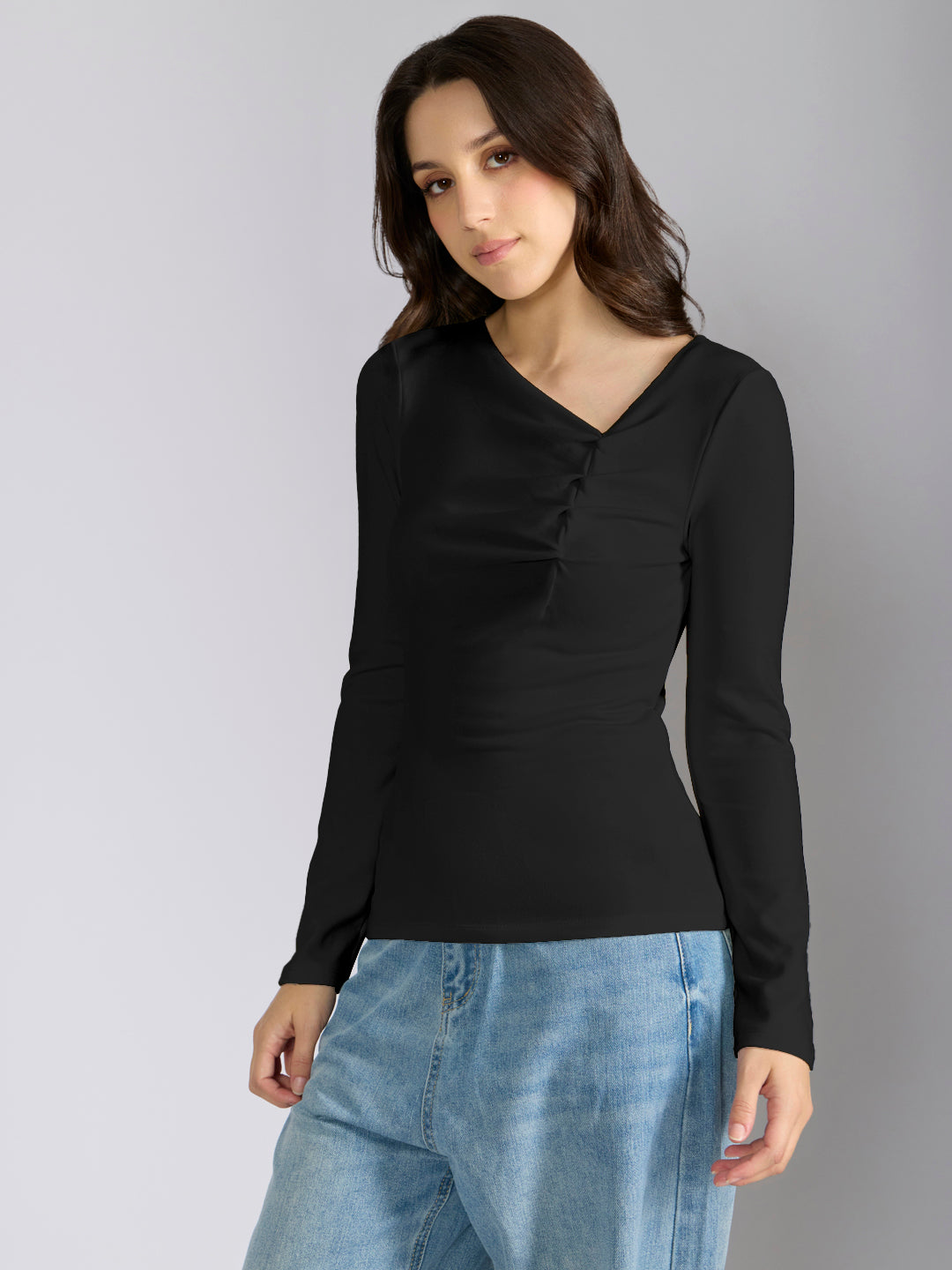 Women's Black Fitted Top