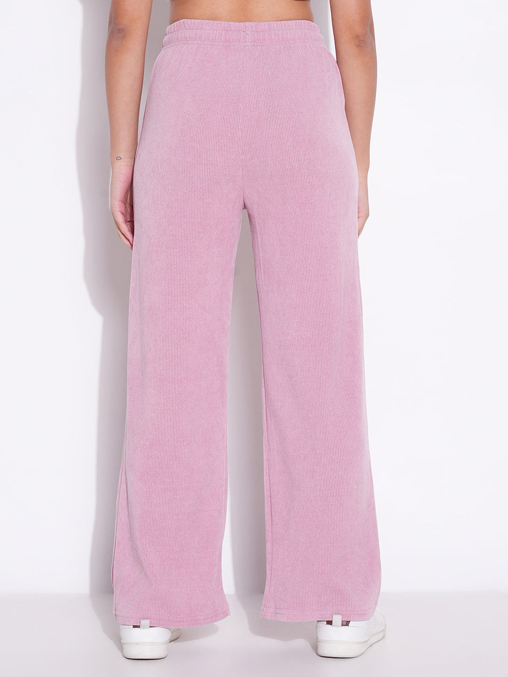 Women's Pink Comfort Mid-Rise Parallel Trousers