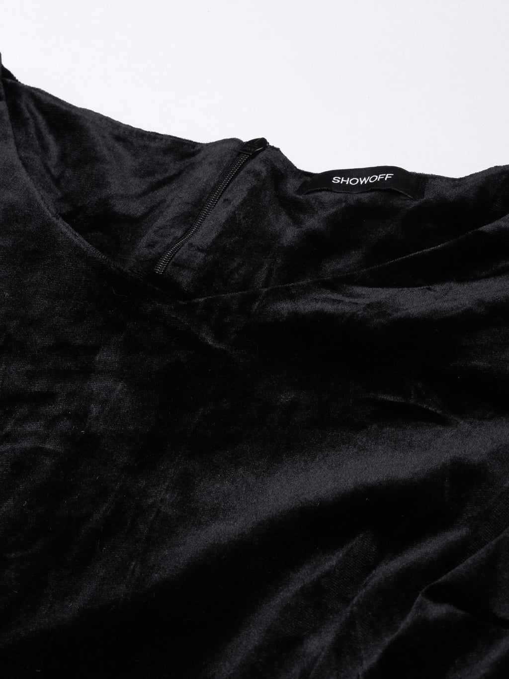 Women's Black V-Neck Long Sleeves Bodycon Midi Dress