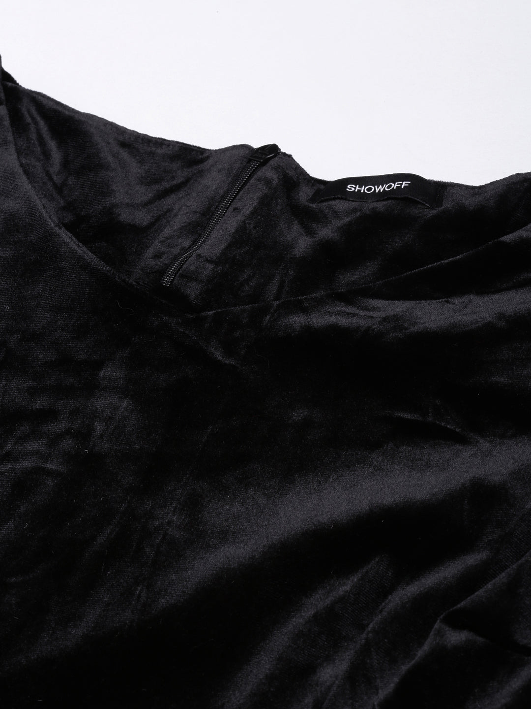 Women's Black V-Neck Long Sleeves Bodycon Midi Dress